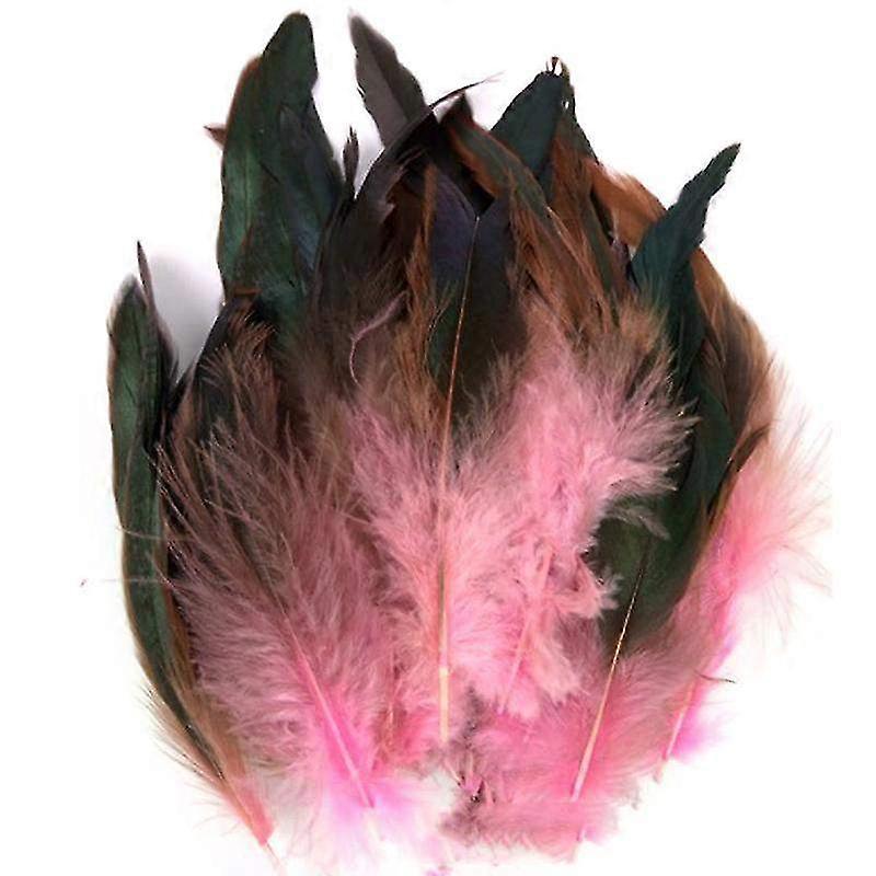 50Pcs Natural Rooster Feathers in Assorted Colors - 6-8 Inch Pheasant Chicken Craft Feathers for DIY Projects & Decor