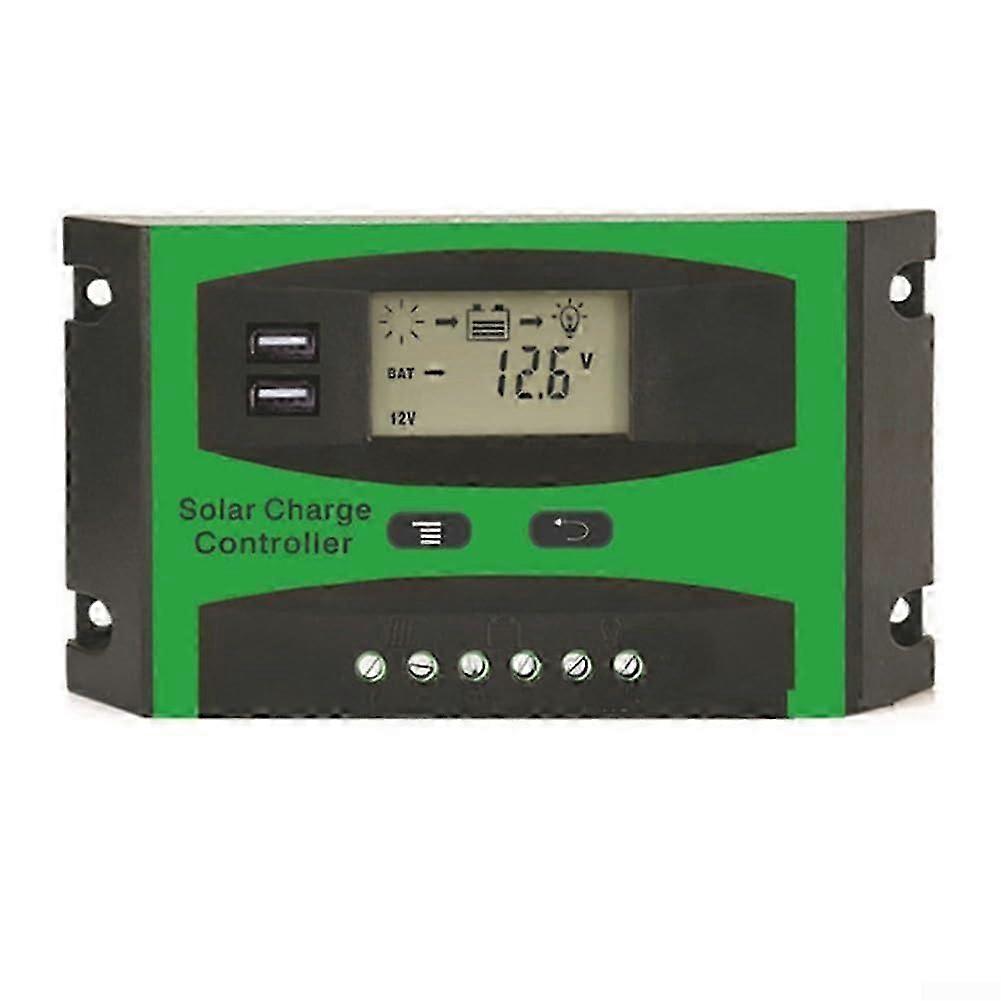 30A MPPT Solar Charge Controller with LCD Display for 12V/24V Systems