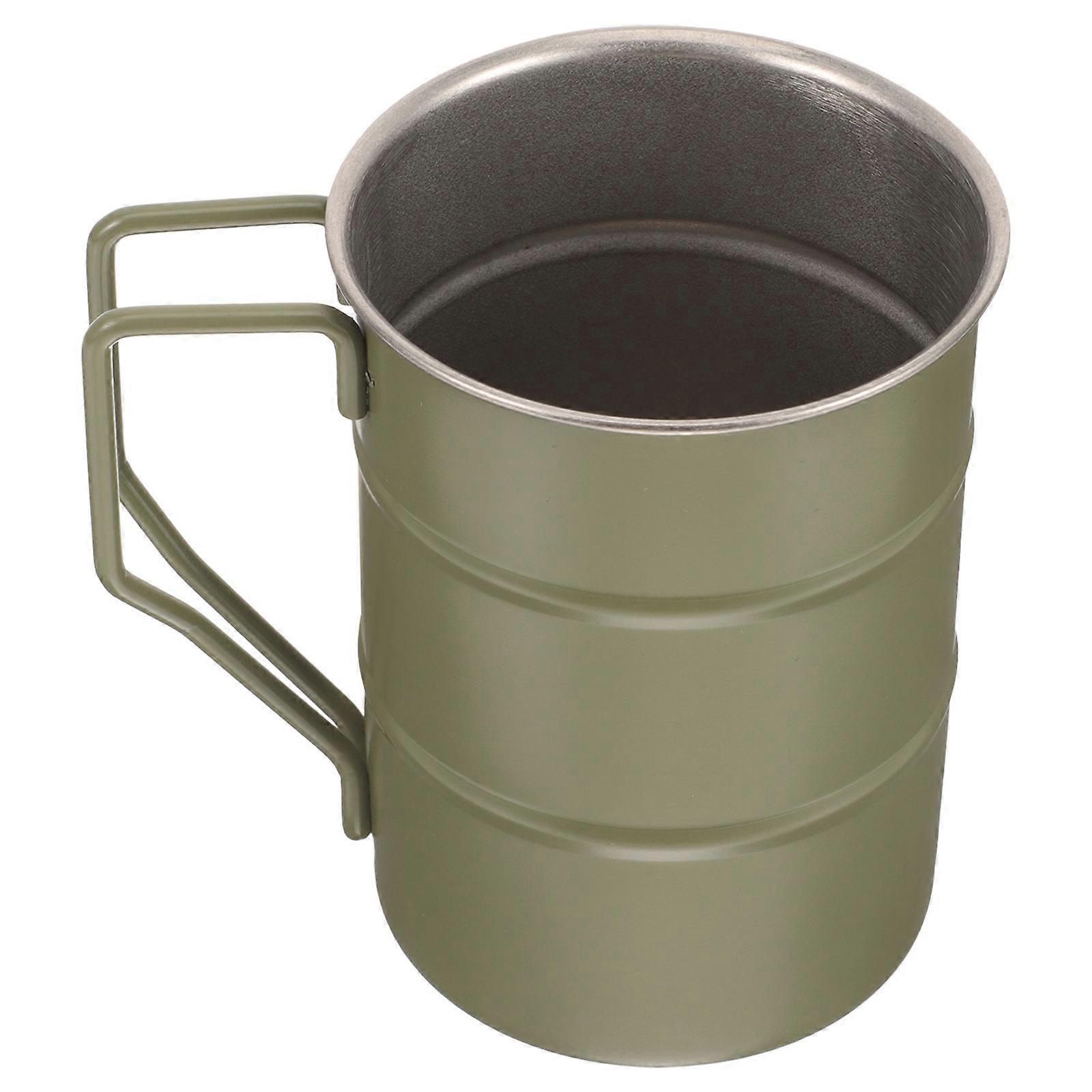 Olive Green Stainless Steel Mug with Handle for Home Use Perfect for Coffee Tea or Juice