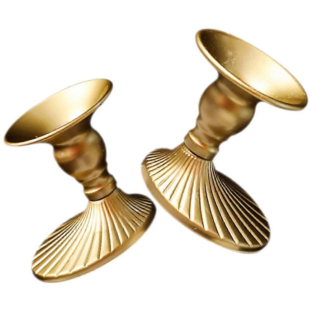 Chic Retro Style Metal Candle Holder For Special Occasions Like Valentine's Day And Christmas 8.50x7.00x2.20cm 2Pcs