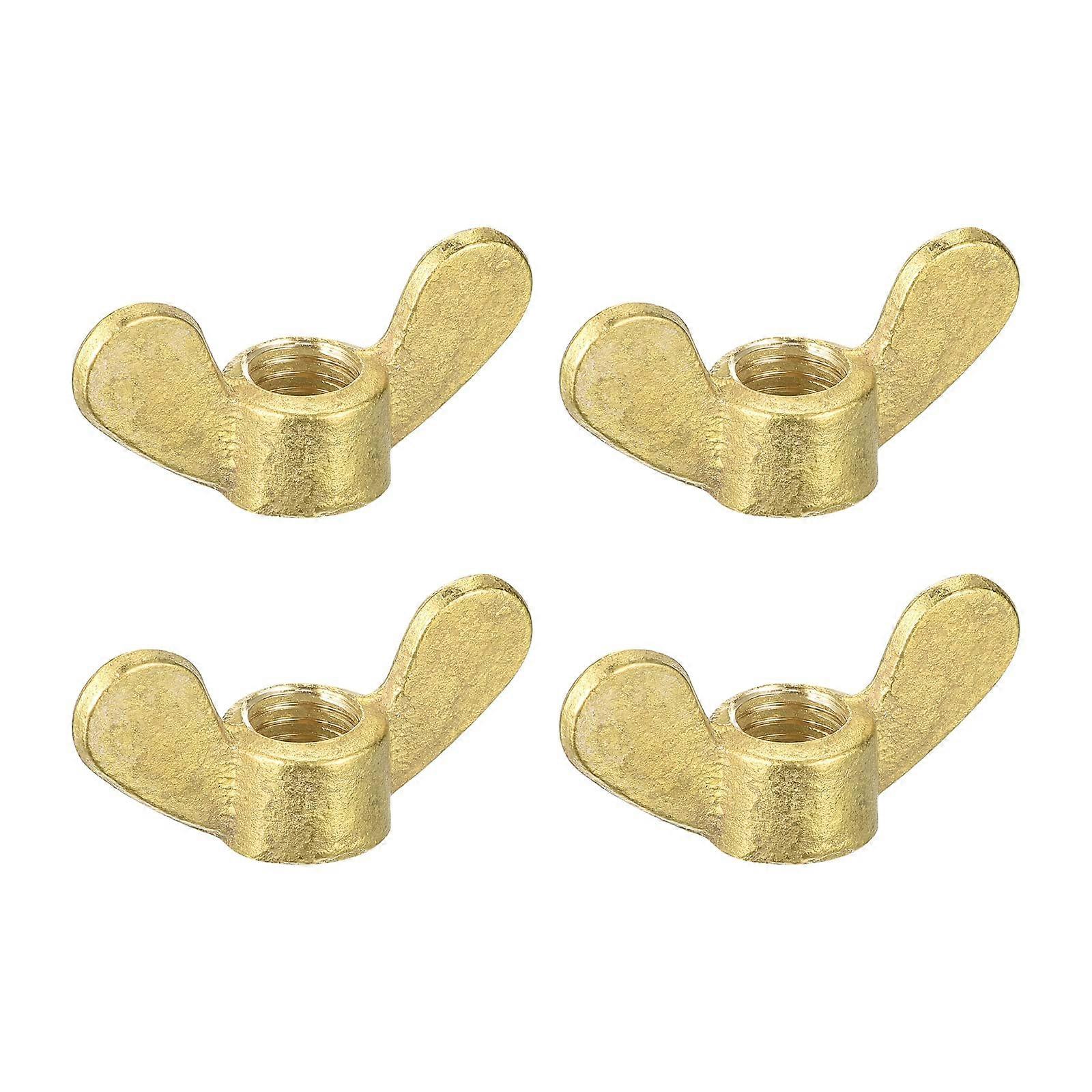 Brass Wing Nuts M10 Pack of 4 Butterfly Nut Hand-Twist Tighten Attachment for Furniture, Machines, Electronic Devices