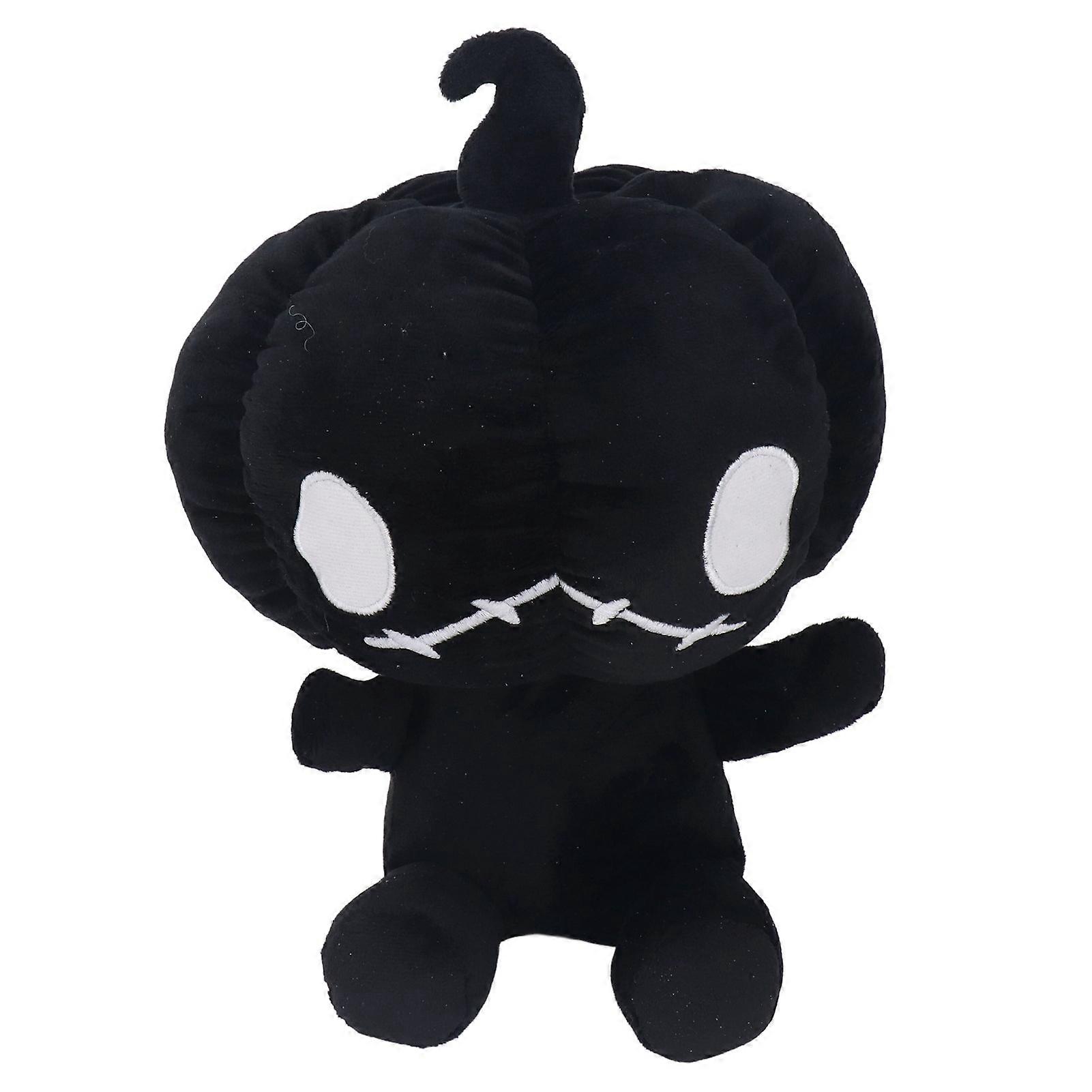 ハロウィーンカボチャぬいぐるみ愛らしいソフト弾性人形おもちゃ家の装飾プレゼント子供向け30cmブラック