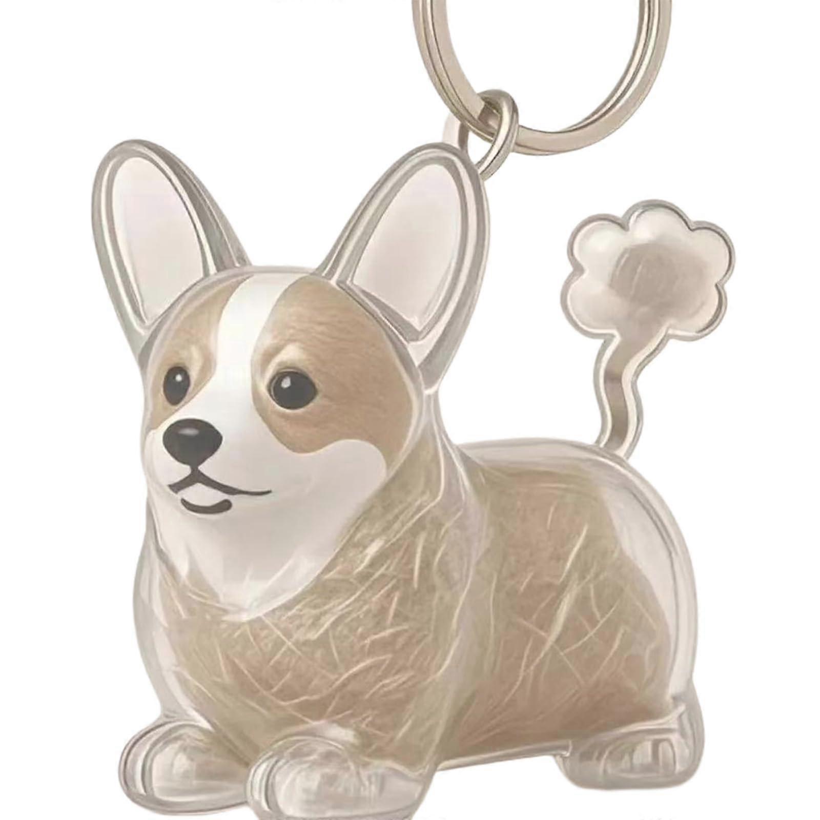 Clear Pet Hair Memorial Keepsake Charm Keychain Dog Shape Collector for Pet Loss Accessory for Keys or Bag Attachment