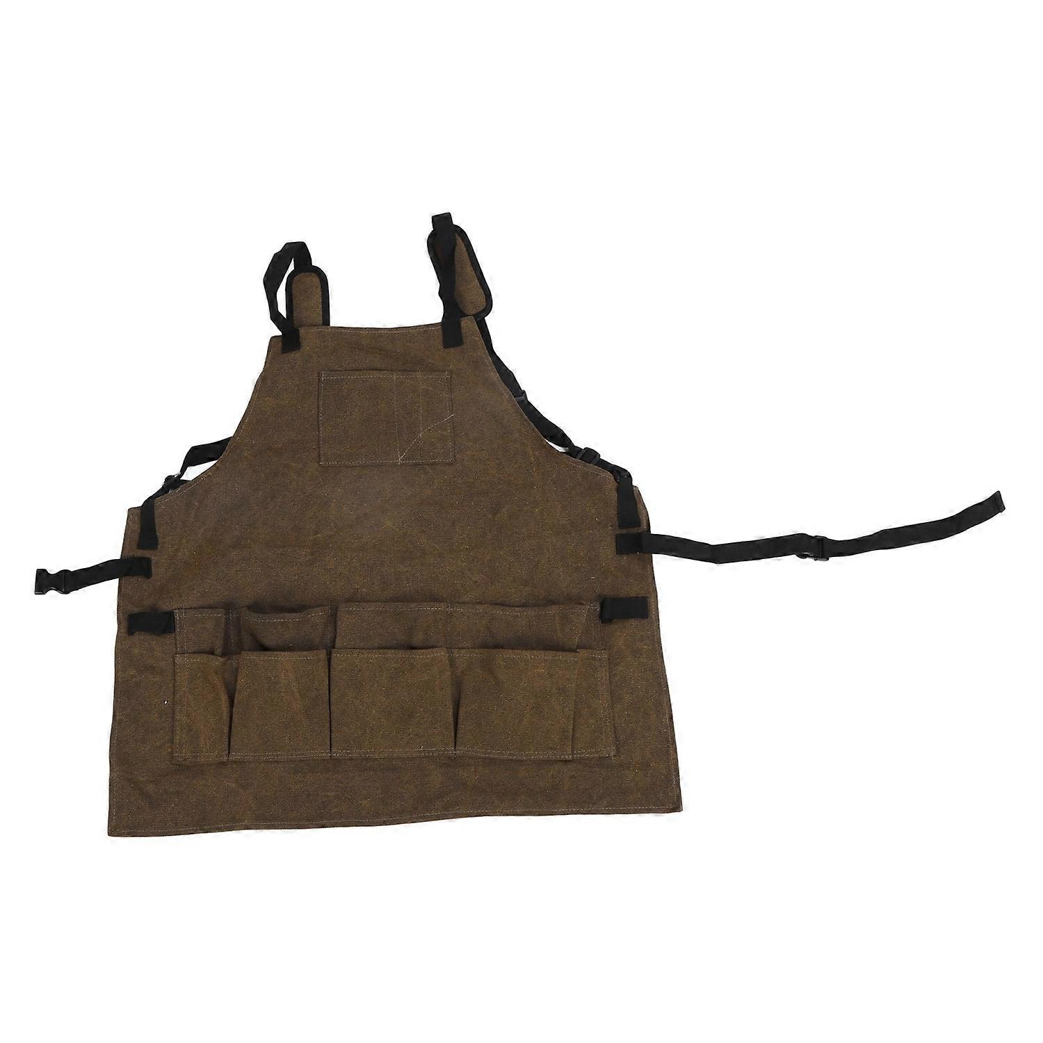 Gardening Canvas Apron Practical Strap Bib Apron 11 Pockets Multifunctional Apron For Home Garden Co