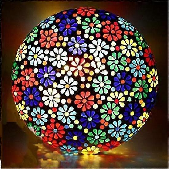 Multicolored Glass LED Round Ceiling Lamp - Modern Home Lighting Fixture