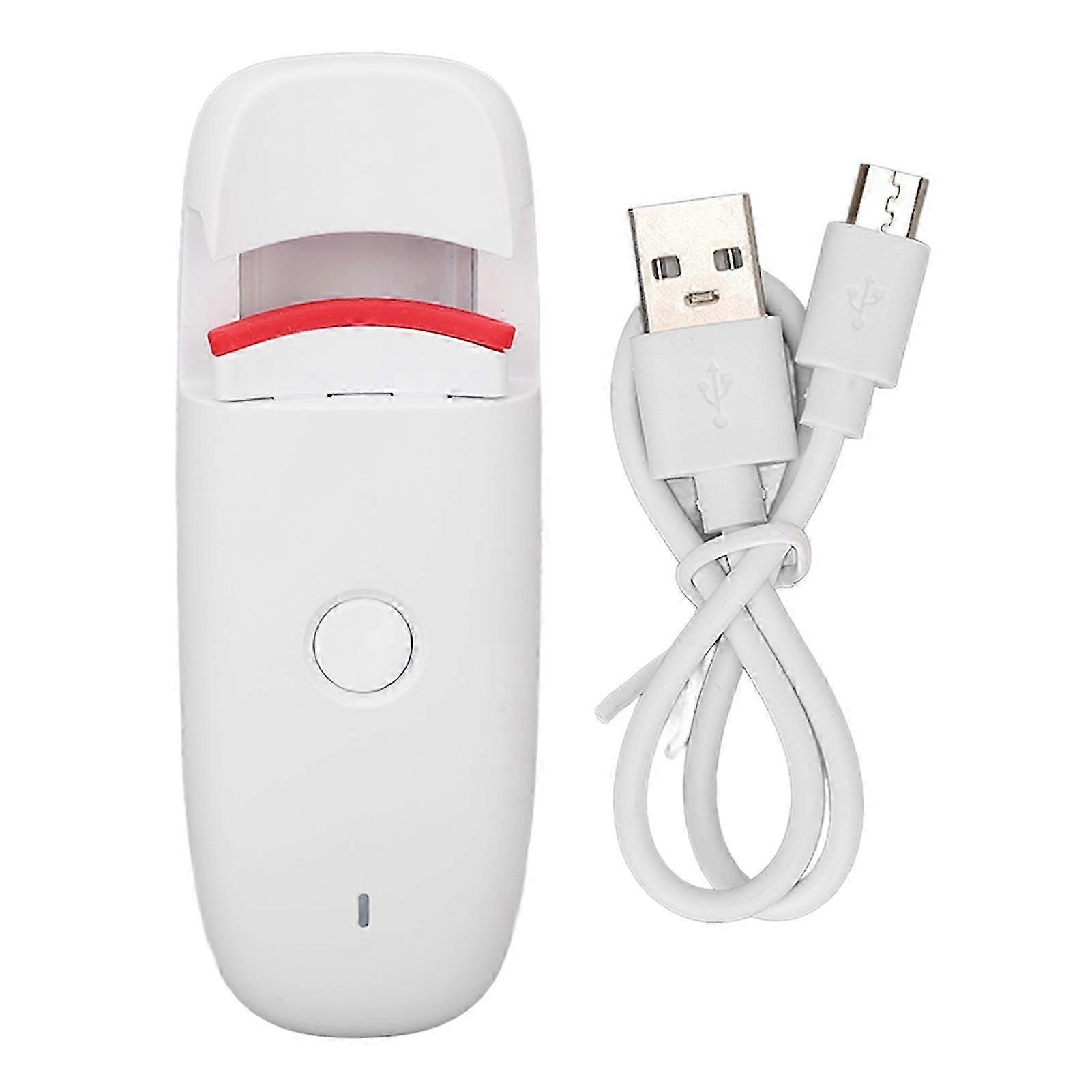 Heated Eyelash Curler Small Portable Usb Charging Constant Temperature Lasting Styling Electric Eyelash Curler WhiteWhite SZRH A-SD