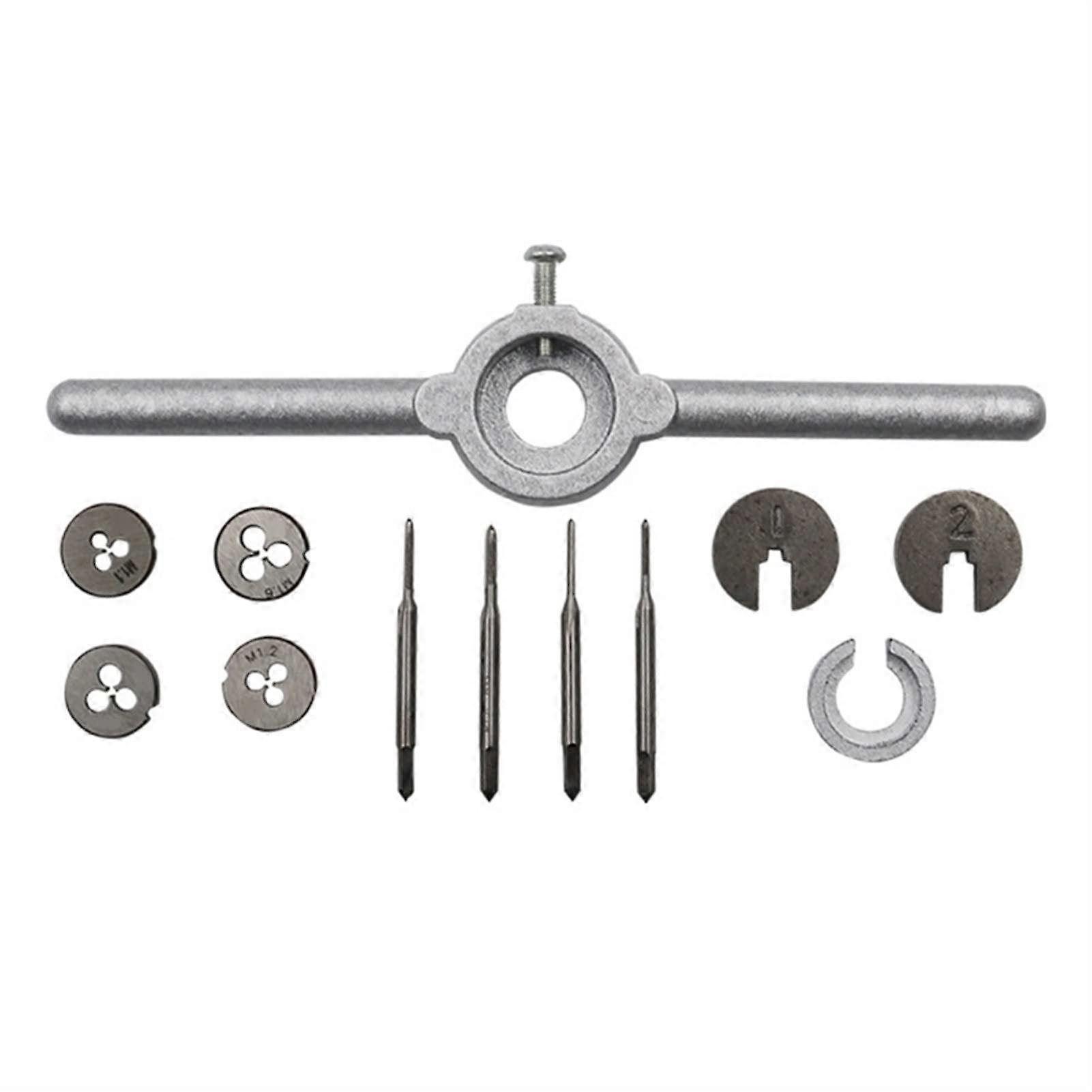 Gewindebohrer- und Schneidbacken-Set Metric HSS Thread Taps, Wrench Handle Set M1-M1.6, Thread Making Tool L