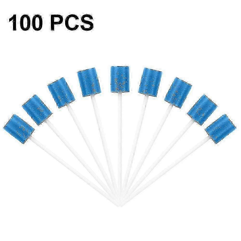 100Pcs Sterile Oral Care Sponge Swabs for Teeth Gums Tongue Cleaning Dental Hygiene