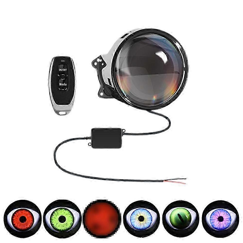 DIY Devil Eye LED Headlight Projector Kit with Remote Control for Car Enthusiasts