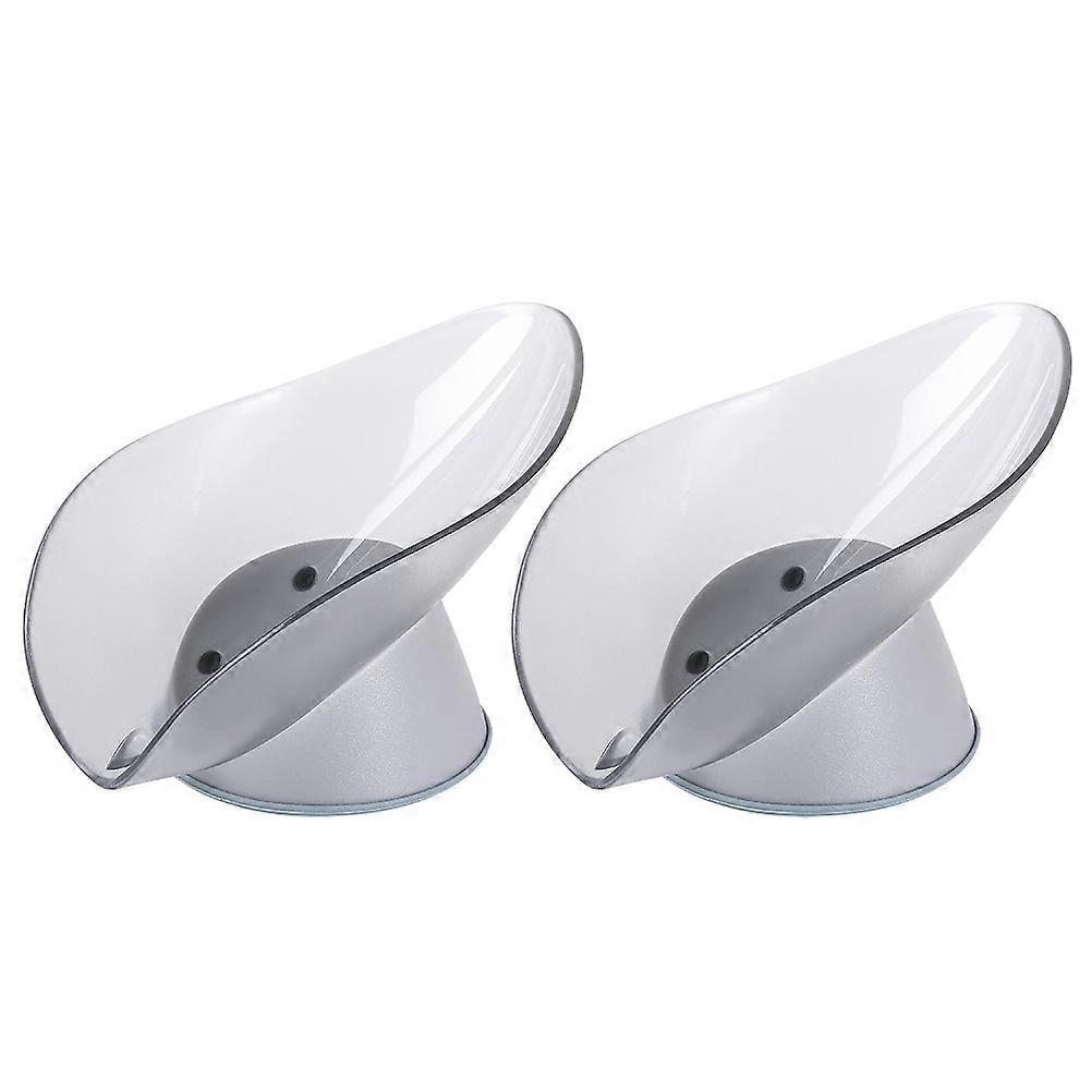 2pcs Leaf Shape Soap Boxes Creative Soap Storage Racks Punch free Soap Holders