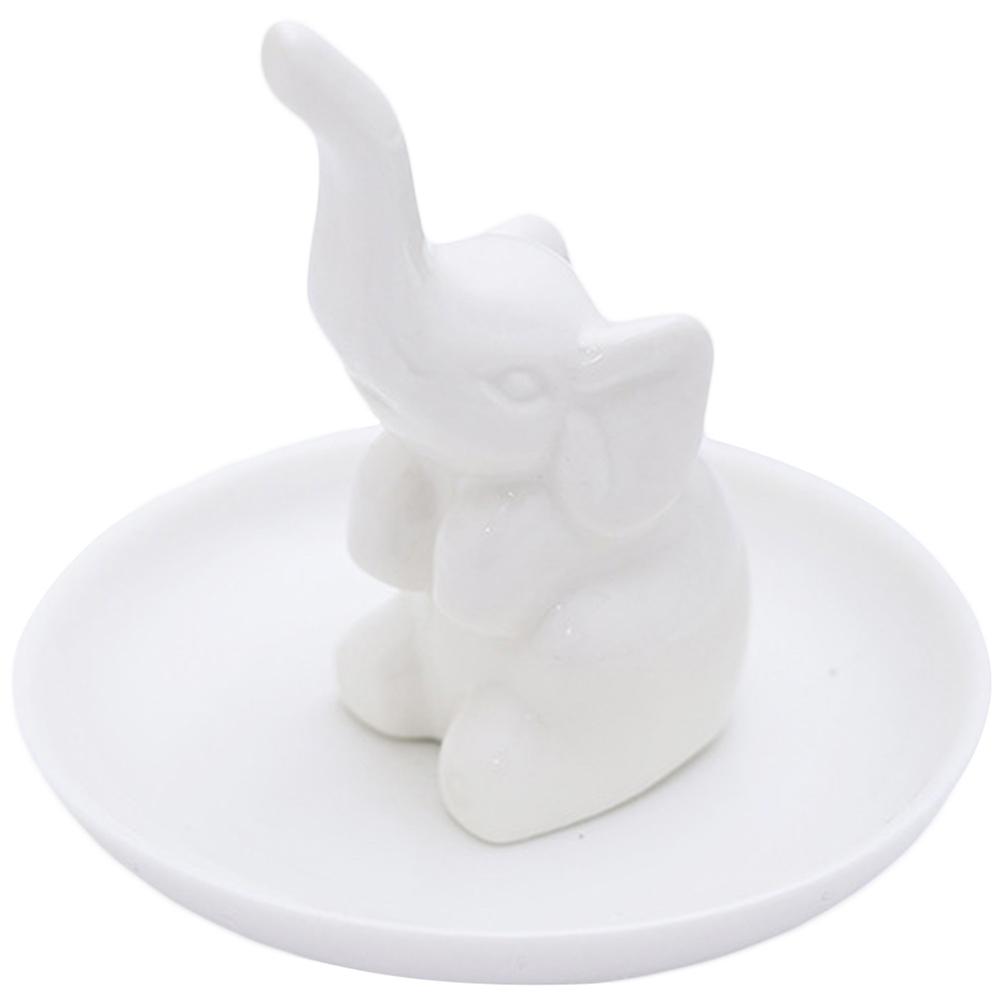 منظم مجوهرات سيراميك أبيض وحامل عرض لديكور المنزل 7 بوصة