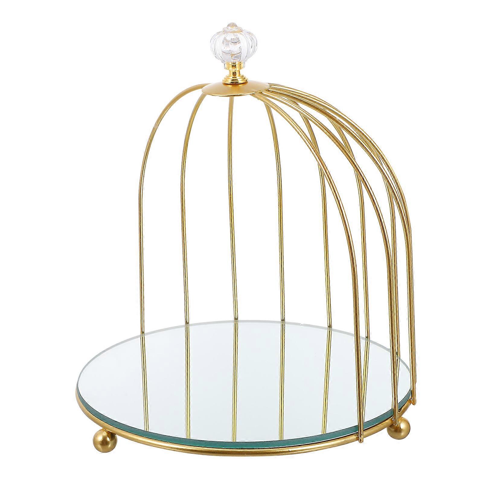 Creative Bird Cage Design 1 Set Desktop Cosmetic Storage Rack Makeup Organizer