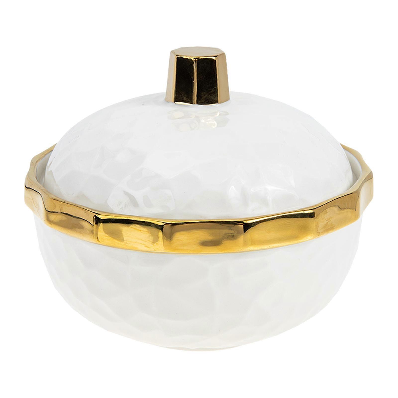 Ceramic Nordic Style Dessert Bowl With Lid Perfect For Restaurant Use 12.5X10.5Cm Easy To Clean 1 Set