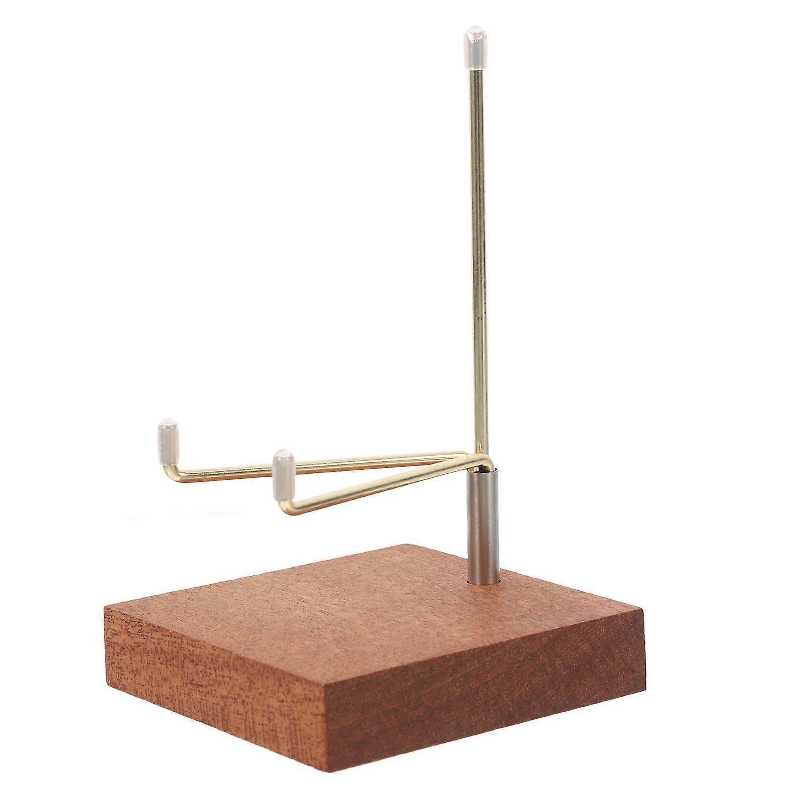 Wooden Display Stand for Home Chocolate Color Versatile Design Stable Base 7.5 Inches
