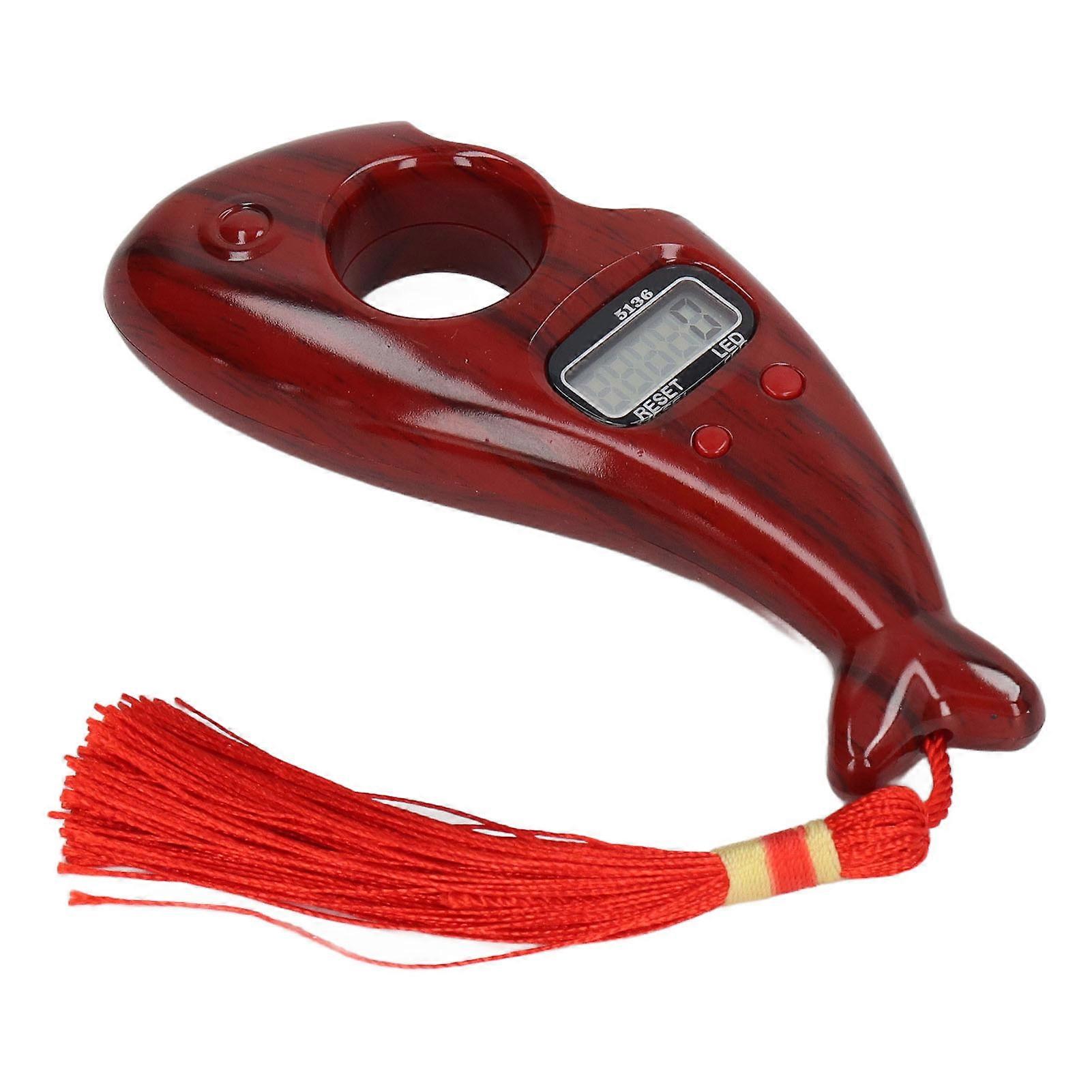 Digital Beads Counter Noiseless Fish Shape Portable Prayer Beads Counter for Meditation Relax Reddish Brown 