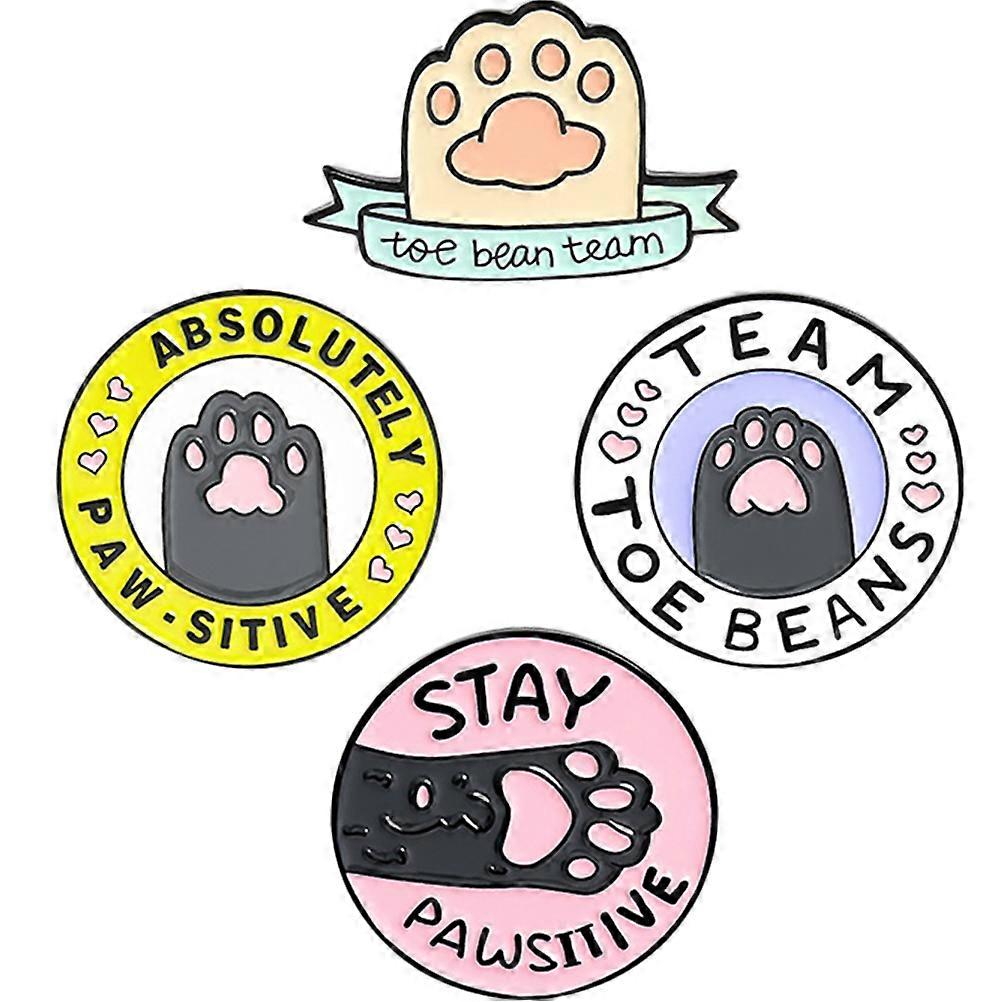 a polished product description based on your input:
**4PCS Cat Paw Brooch Clips – Cute Cartoon Brooch Pins for Women & Teens**
Add a touch of