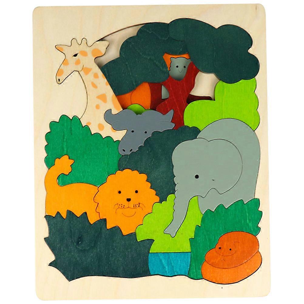 Wooden Animal Jigsaw Puzzle Set Educational Cartoon Design for Cognitive Development & Hand Eye Coordination in Preschool Learning