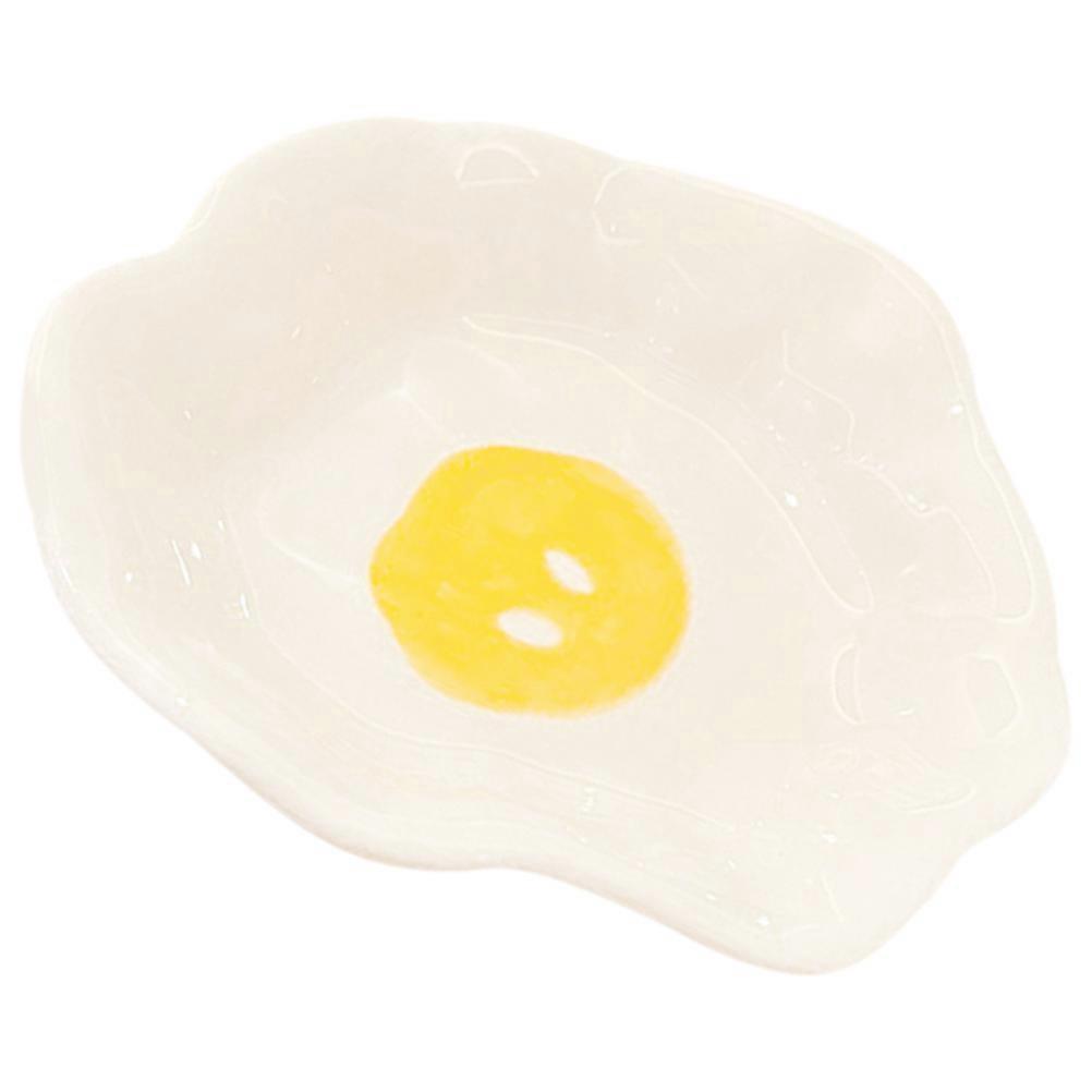 Cute Ceramic Sauce Dish Egg Shape White Dipping Container Outdoor Camping 1Pcs