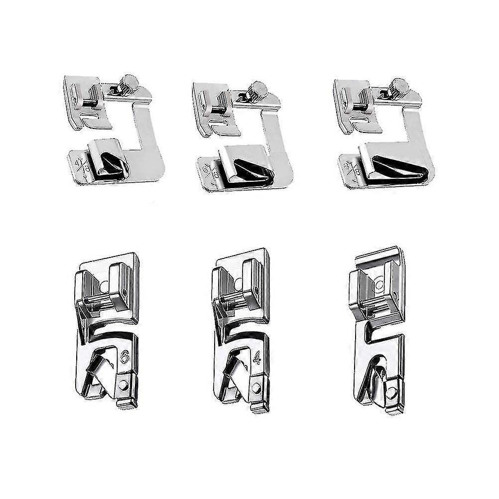 Low Shank Sewing Machine Feet - 6pcs Rolled Hem Presser Foot Kit