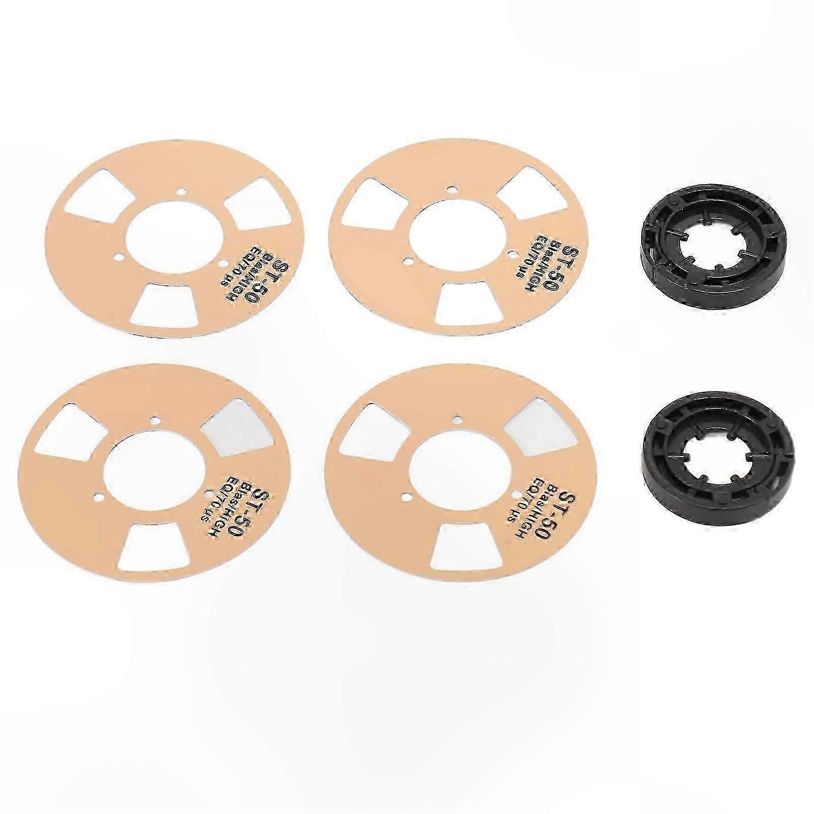 Retro DIY Cassette Tape Kit with 4 Reels and 2 Wheels for Music Recording Gold Finish