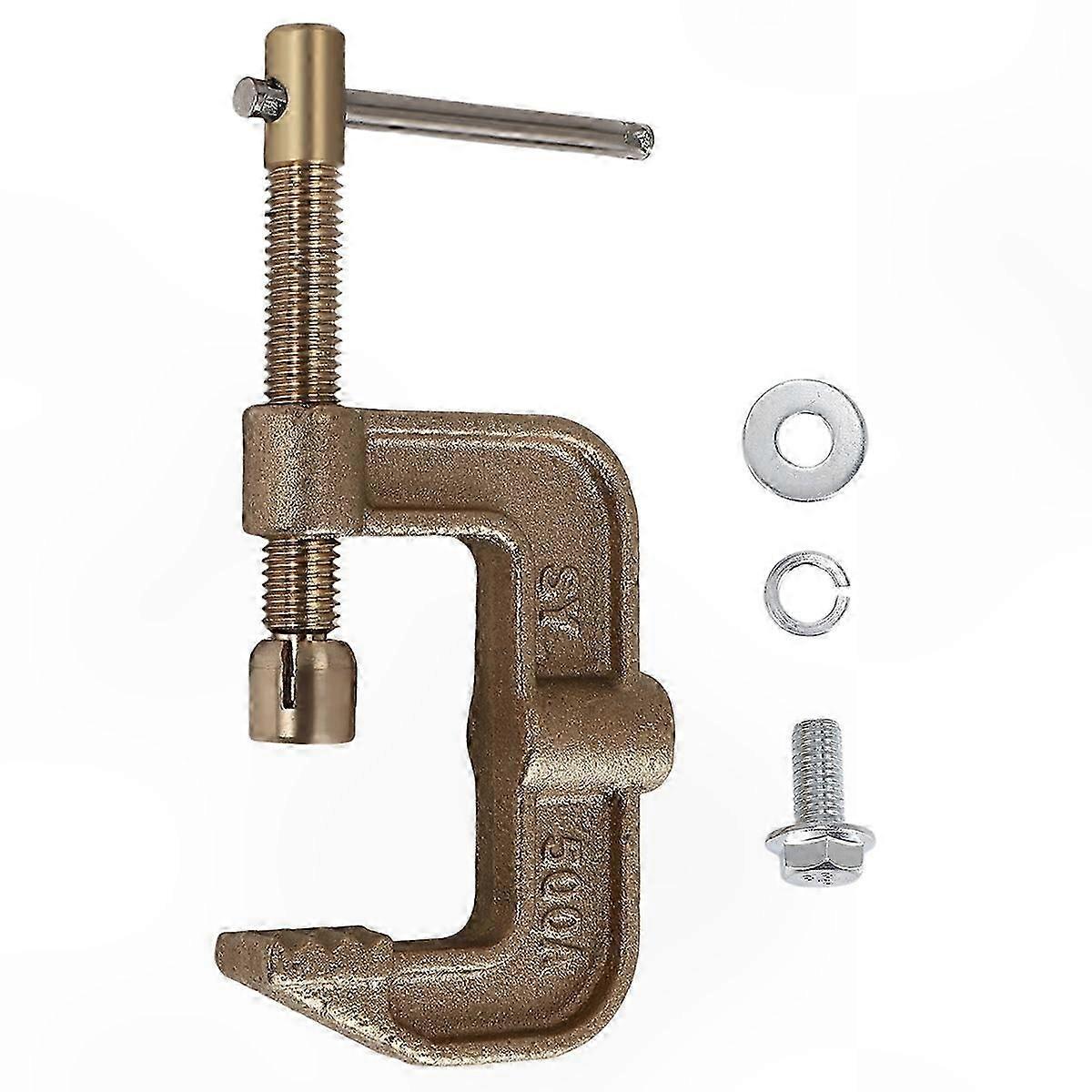 500A G-Type Brass Ground Clamp for Welding, 43mm Jaw Width, Compatible with Tig Mig MMA Applications