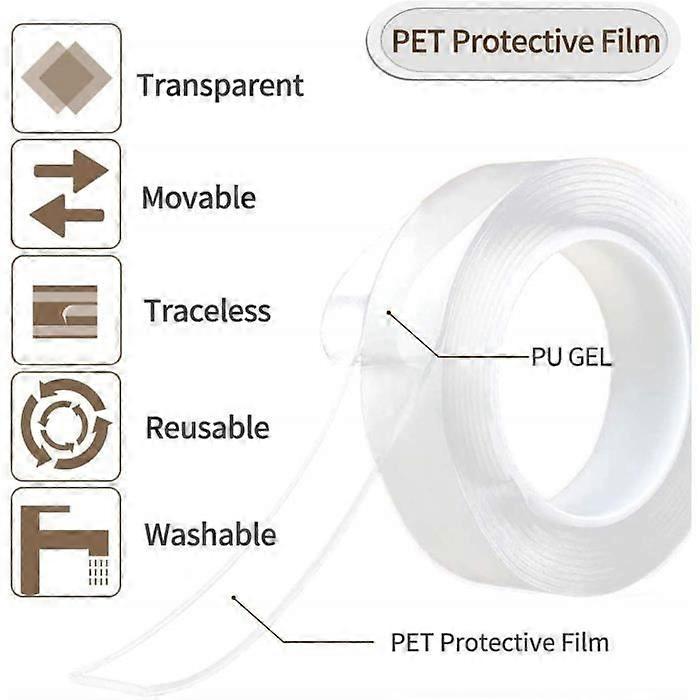 Practical Nano Tape Washable Multifunctional Reusable Traceless Double-Sided Anti-Slip and Free to Remove