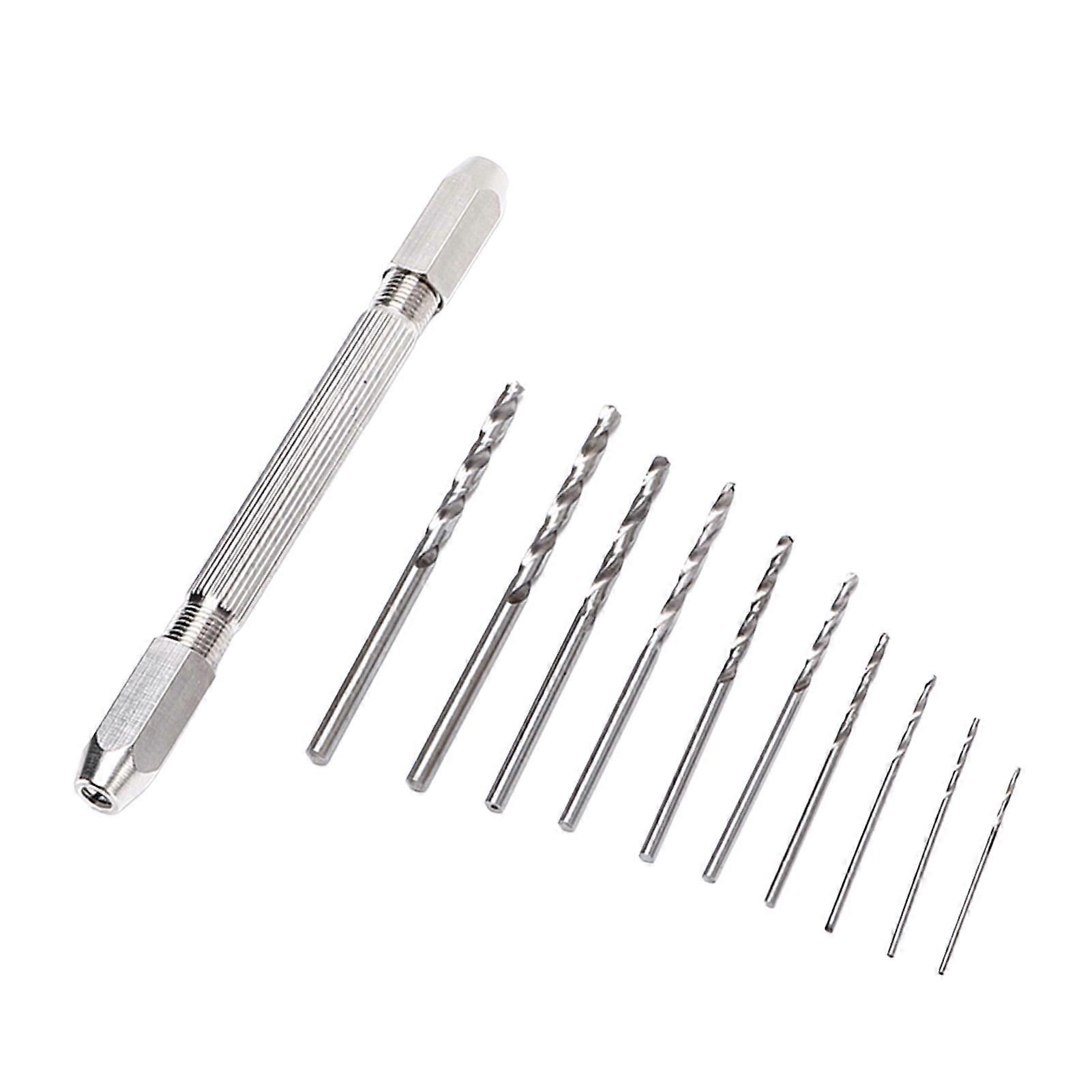 Double Hand Drill Rust Proof Durable 2 Collet Design 3 Jaw Collet Ergonomic Handle with Twist Bit Hand Drill Set