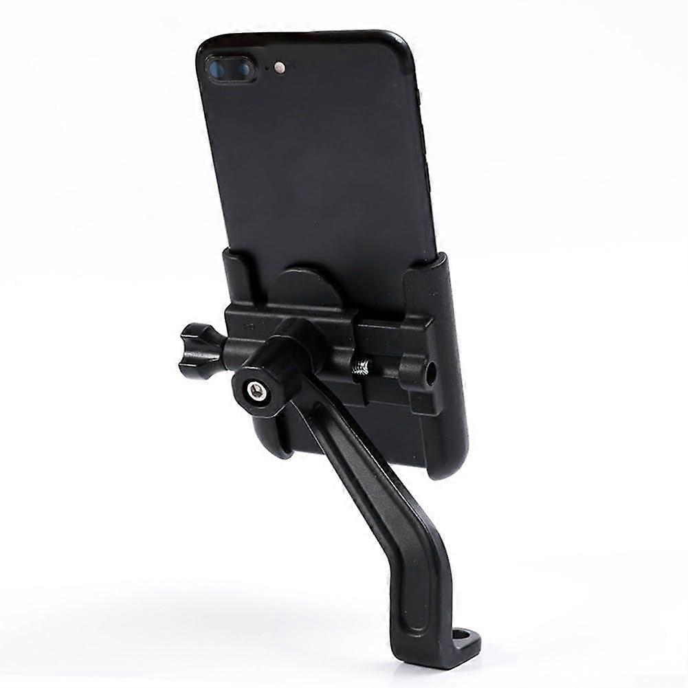 Aluminium Bike Mount Mobile Phone Holder with Full Rotation for Smartphones - Black - Adjustable and Secure Fit