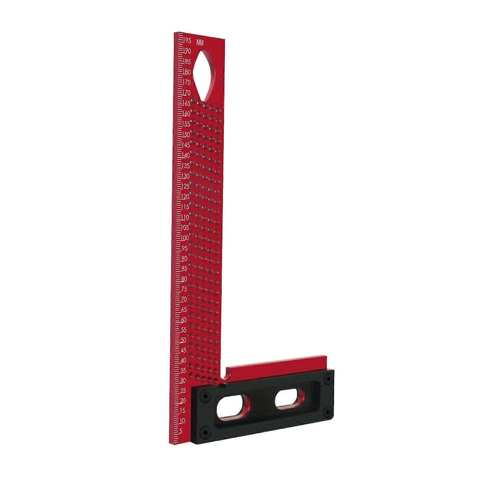 Markierungslineal Marking Ruler For Woodworking, L-Type Hole Positioning With Cross Gauge, Rust-Resistant Aluminum Alloy, 200mm