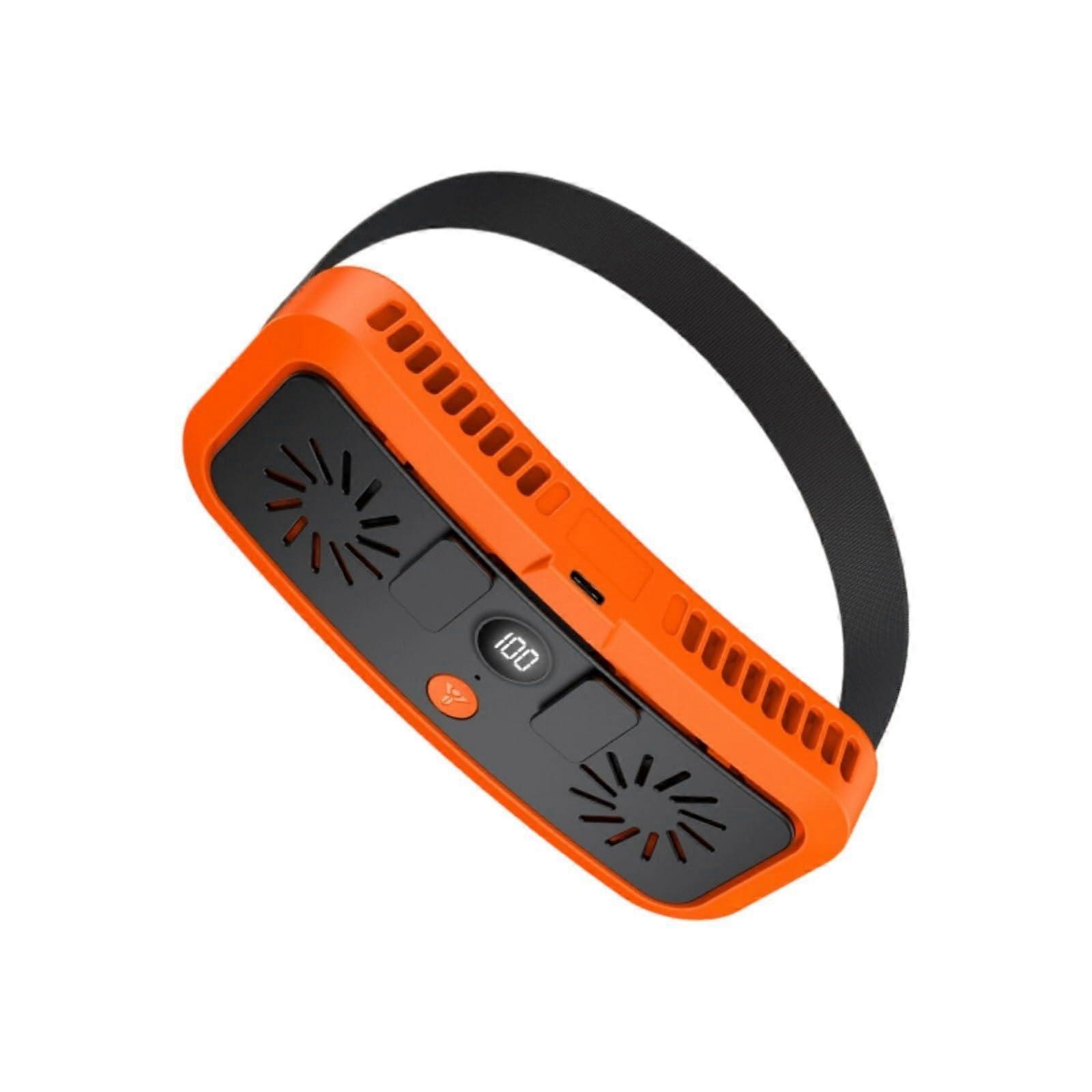 Outdoor Waist Fan Leafless Hanging Cooling Fan with LED Light, 4 Speed, Portable Design for Camping and Work