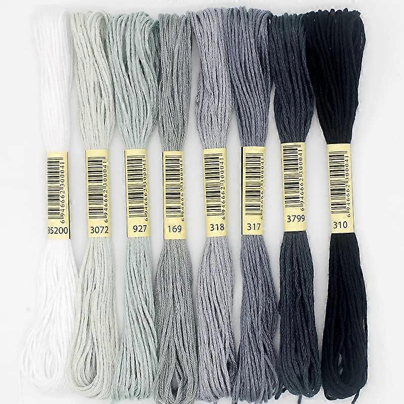 Embroidery Threads 6pcs Polyester Cotton Threads for Embroider Working DIY Artwork Craft  Grey Series Grey Grey Series