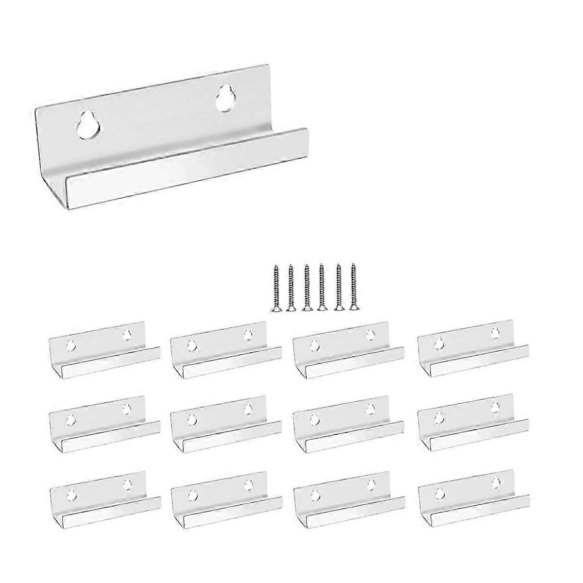 12PCS Vinyl Record Shelf Wall Mount 4 Inch Clear Acrylic Album Record Holder Display Floating Shelve Edition 0820