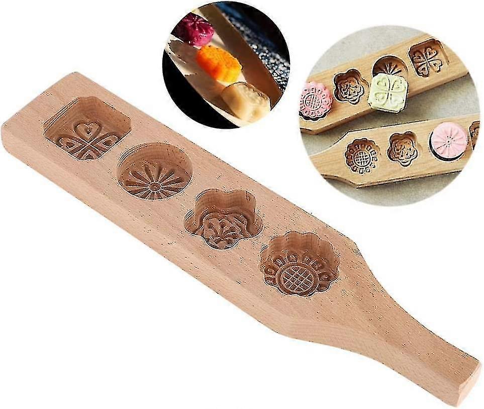 Enhanced Wooden Cake Mold by Topinn - for Moon Cake Design with Pastry Shape
