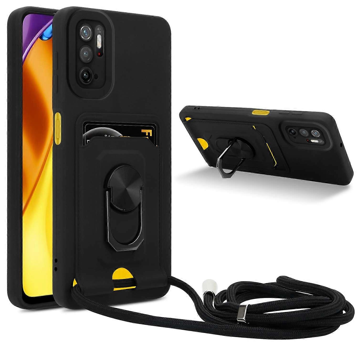 案例 小米红米 NOTE 10 5G / POCO M3 PRO 5G 带链条和支架功能的保护壳