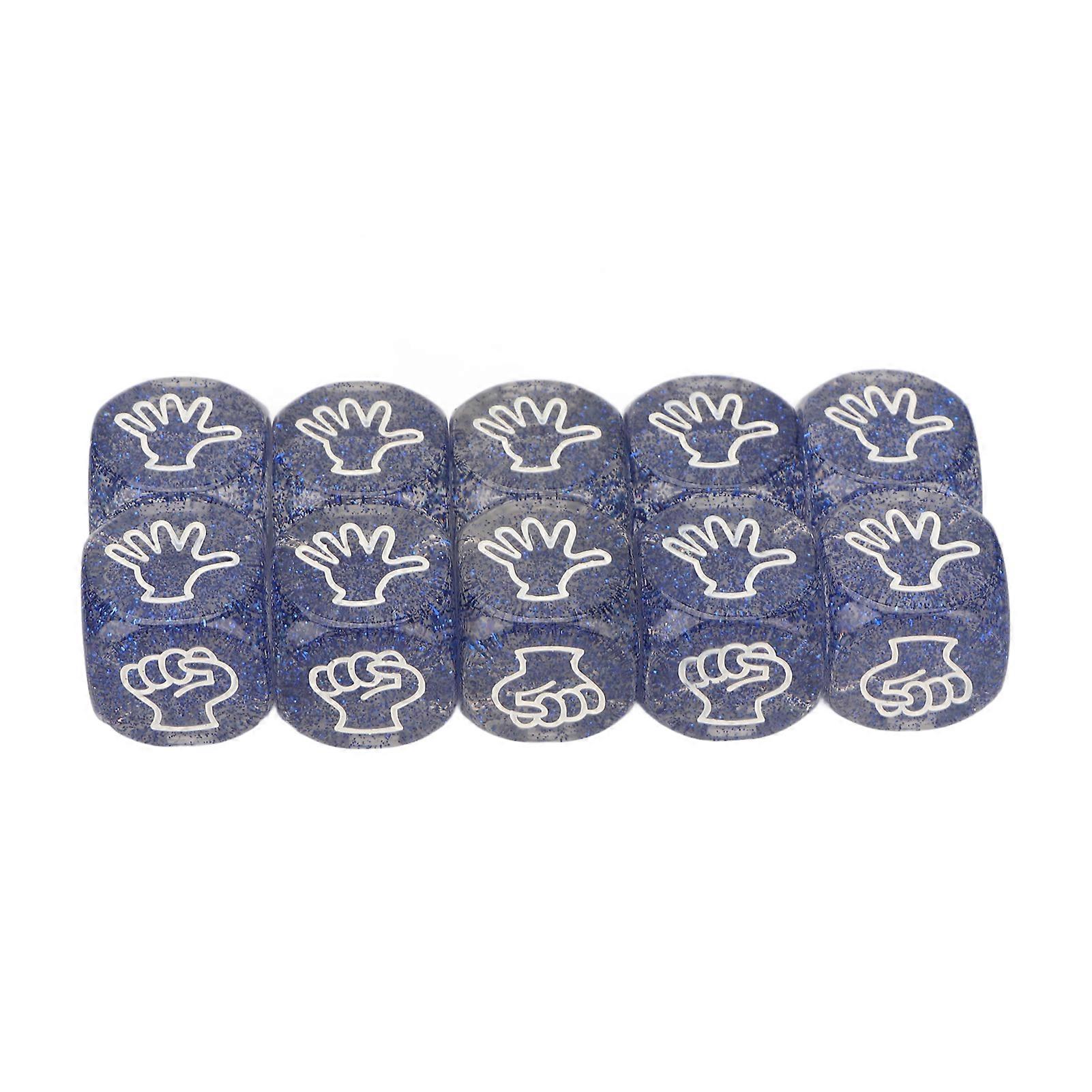 10pcs 6 Sided Dice Set Fun Interactive Waterproof Transparent Polyhedral Dice for Board Game