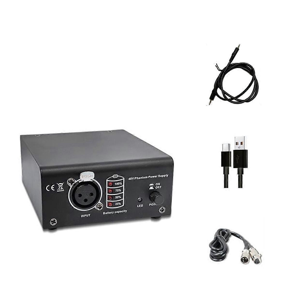 48V Phantom Power Supply Microphone Cable with Shield 3.5mm Cable