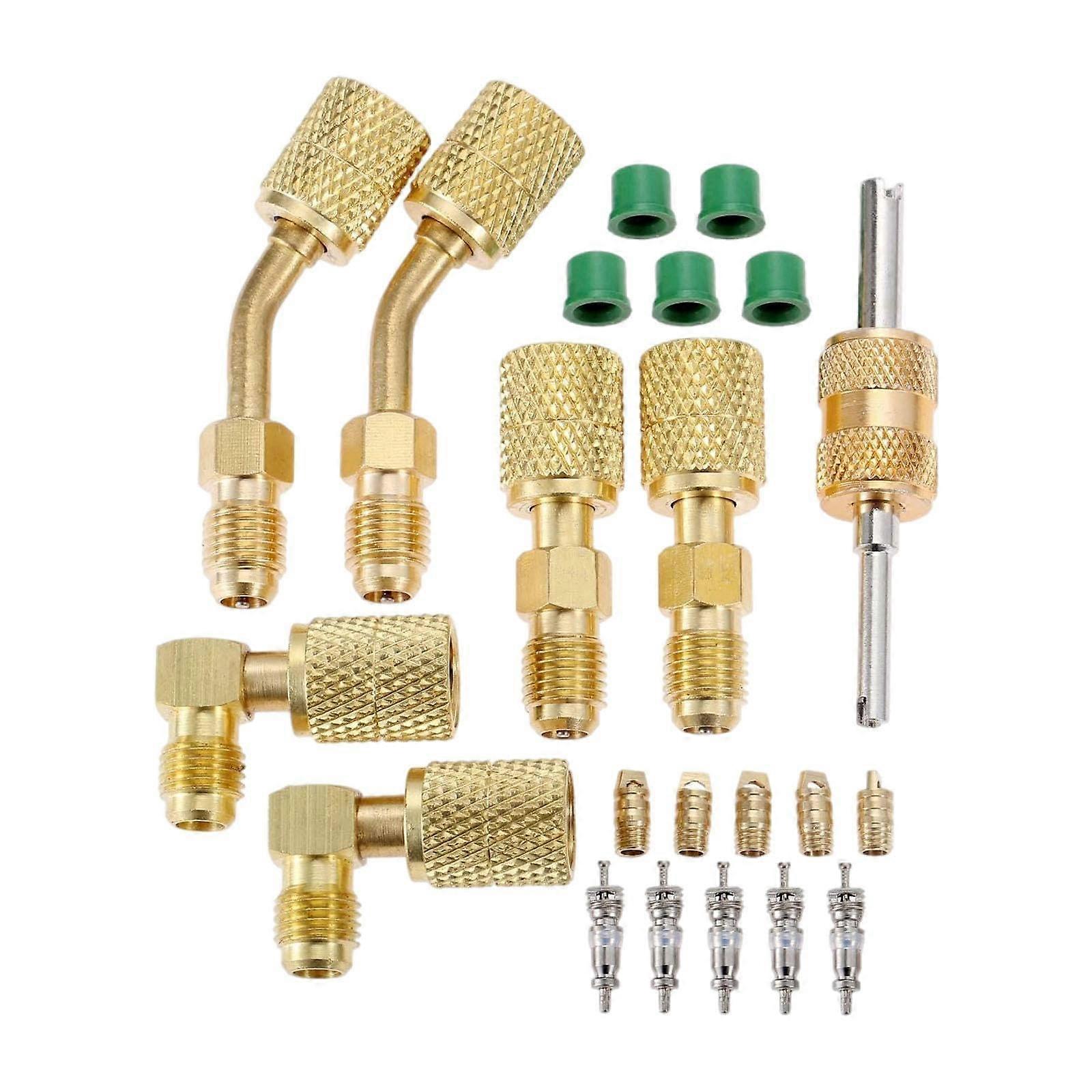 R410A Adapters Kit For Charging Vacuum Port, Mini Split System Copper Replacement For Refrigeration Service