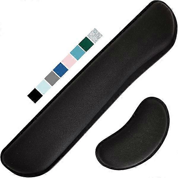 Memory Foam Wrist Rest for Computer Keyboard, Mouse, Ergonomic Design, 2-Piece Set, Black