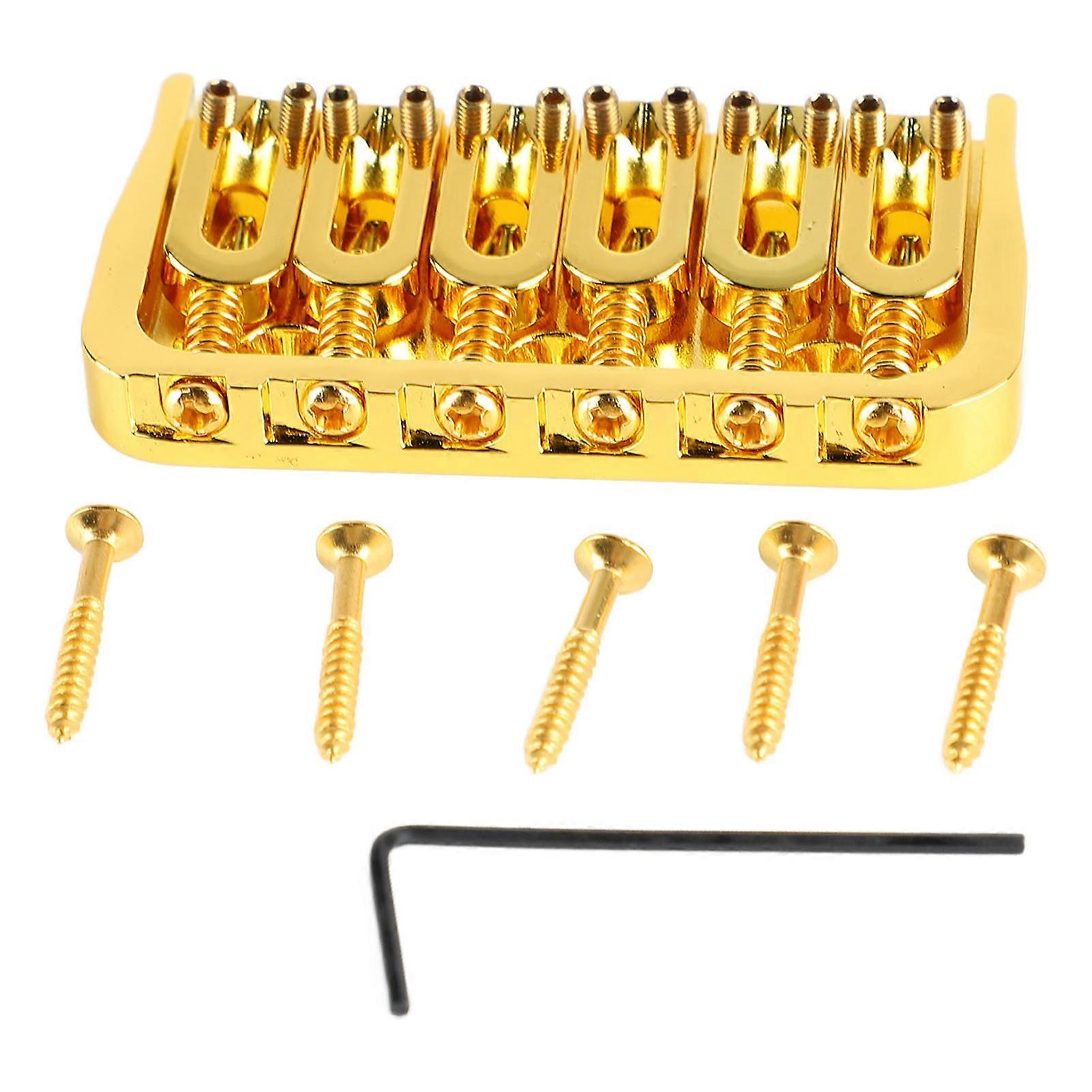 Electric Guitar Fixed Bridge Metal Adjustable Replacement Gold