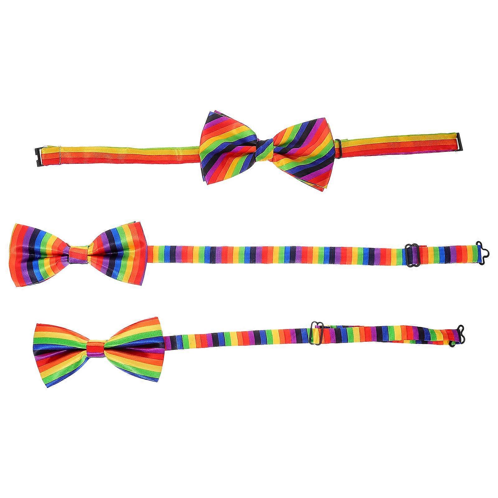 3Pcs Pre-Tied Bow Ties Props for Party Adjustable Bowtie Scene Decoration Assorted Color
