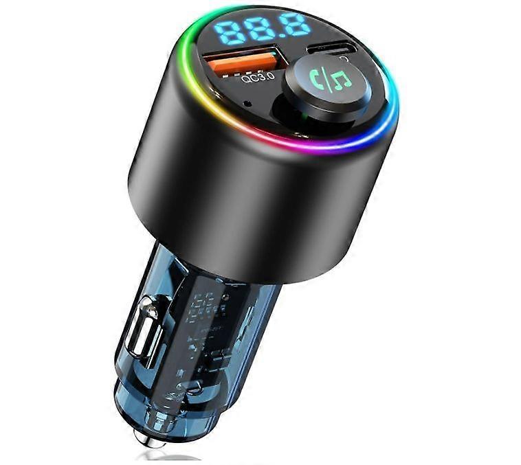 Bluetooth 5.3 FM Transmitter for car, Type-C PD 30W & QC3.0 18W USB Car Charger, Hands-Free Call, Hi-Fi MP3 Player(Black)