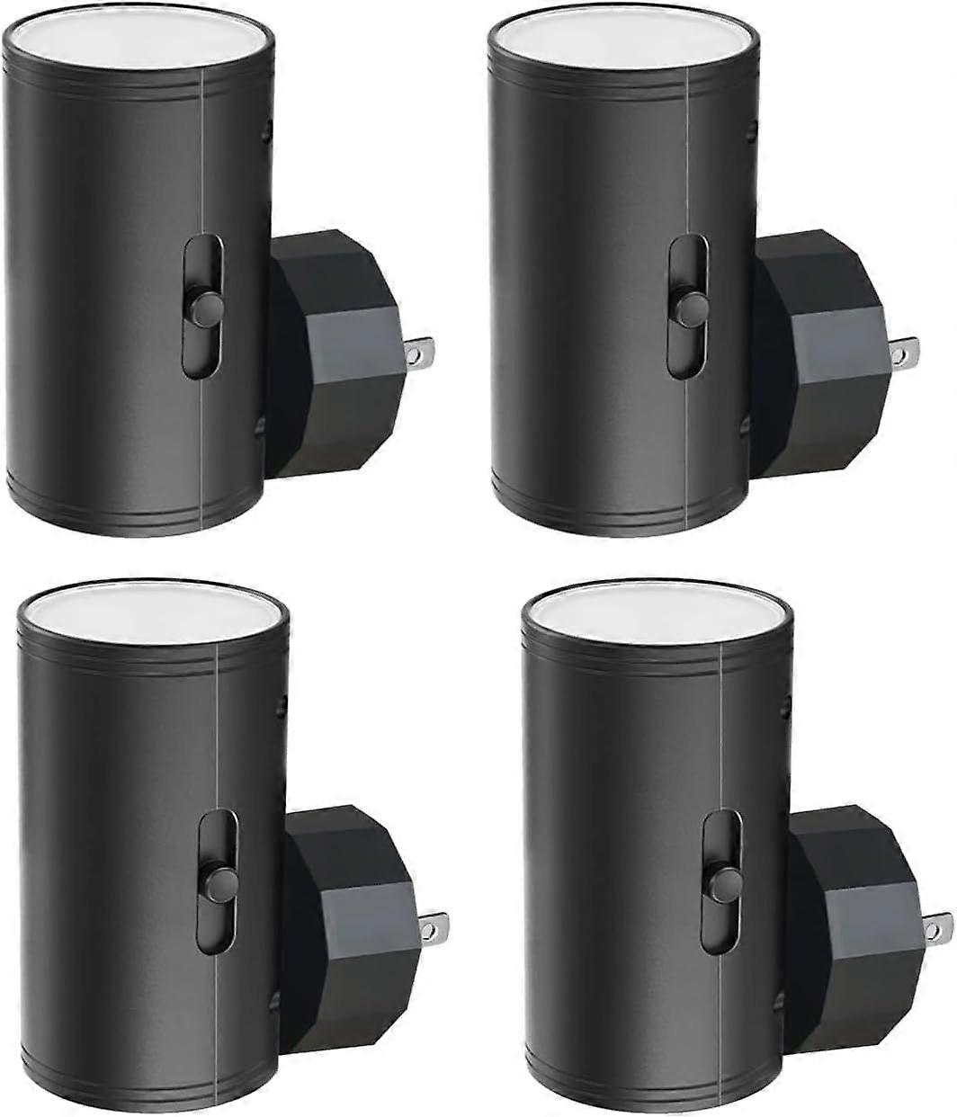 4 Pack LED Night Light, Plug Into Wall, Dusk to Dawn Sensor, Soft White 3000K,Uplight & Downlight(Black)