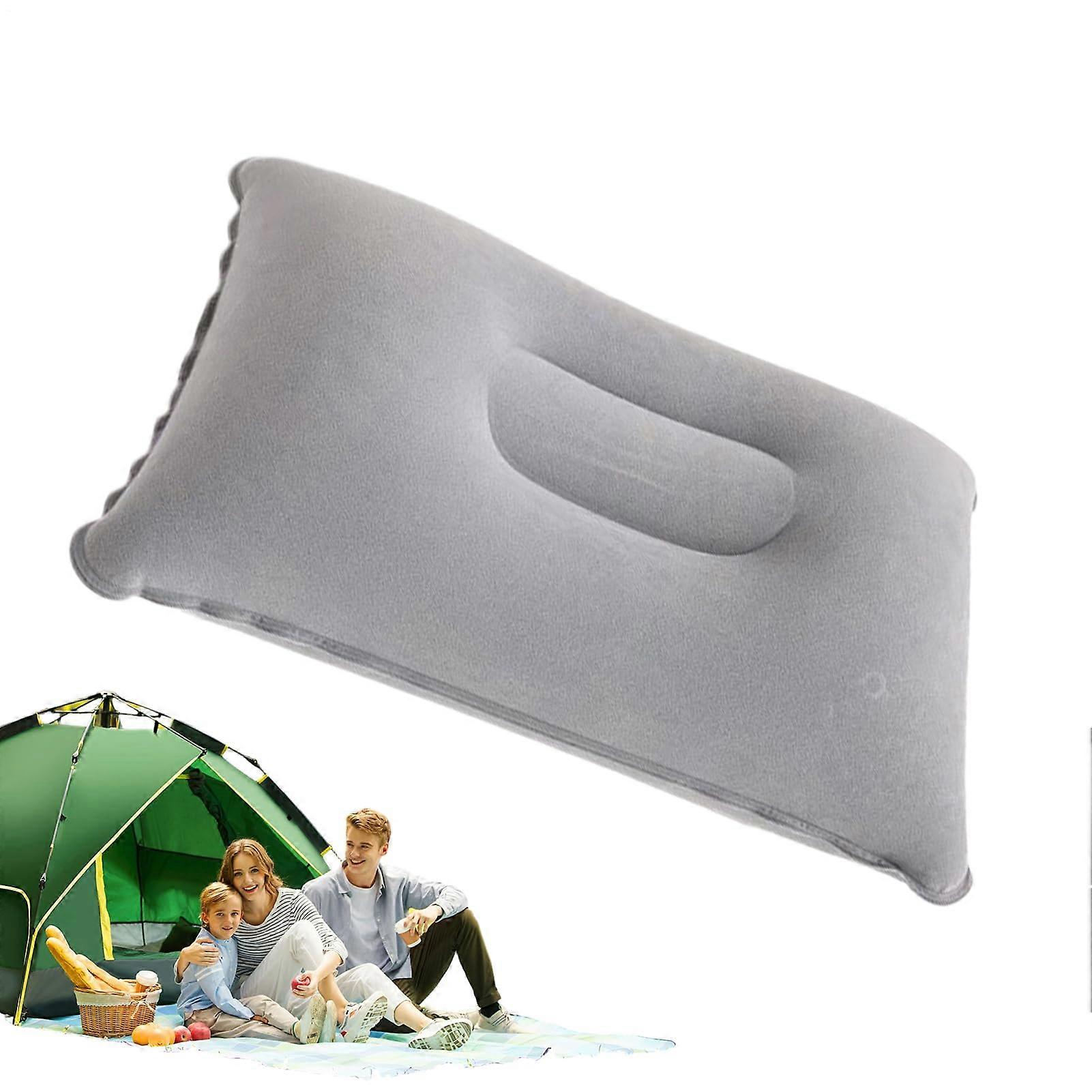 Inflatable Pillow Portable Neck Pillow Comfortable Blow up for Neck Support, Ideal for Travel Gray