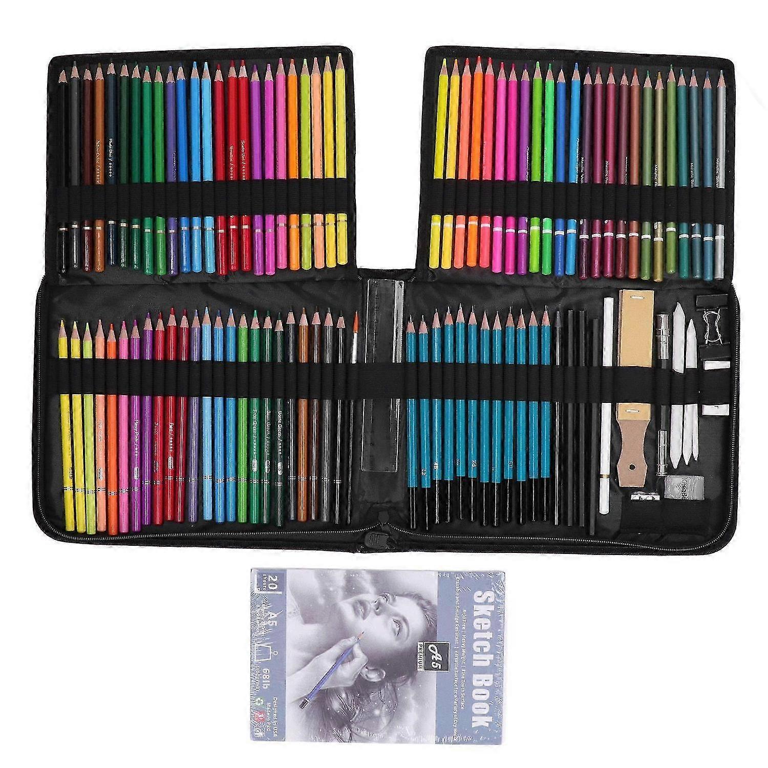 2025 Latest Model Colored Pencil Set Sketching Pencils Ruler Eraser Storage