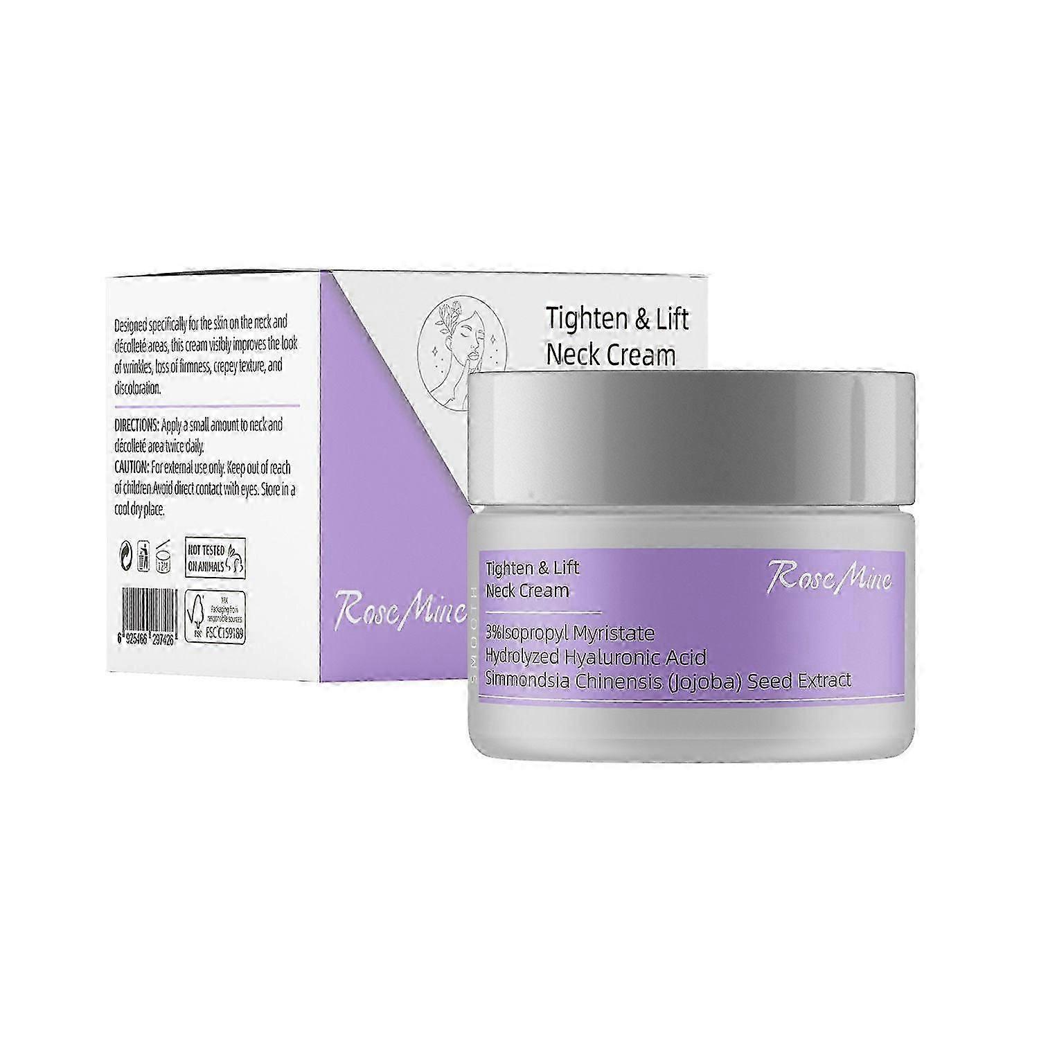 AH-8 Neck Firming Cream, Hyaluronic Acid and Jojoba Oil Enriched Anti-Aging Neck Cream Moisturiser to Smooth Wrinkles Fine Lines & Nourish Hydrate Ski