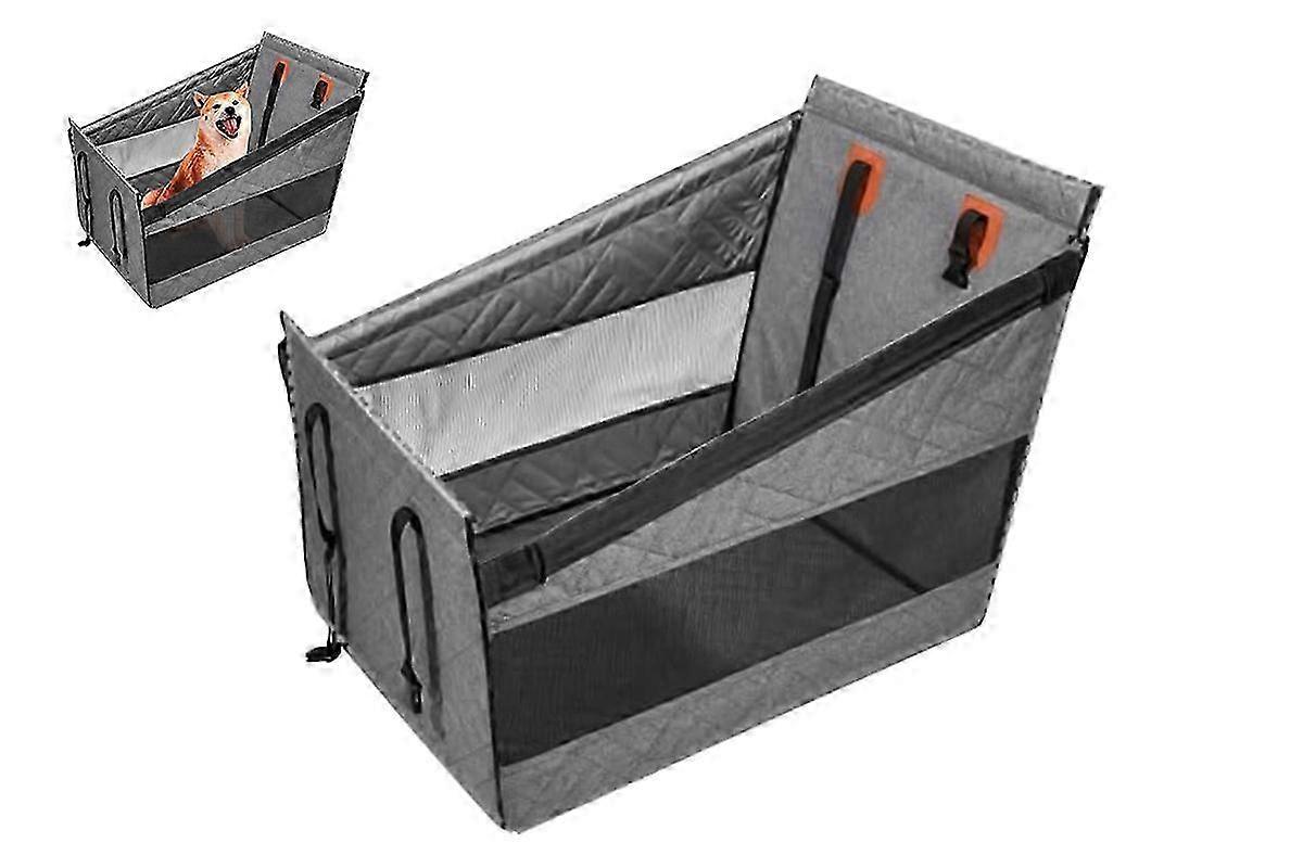 2025 Large Dog auto seat With Hard Bottom Back Seat Extender For Dogs -Grey