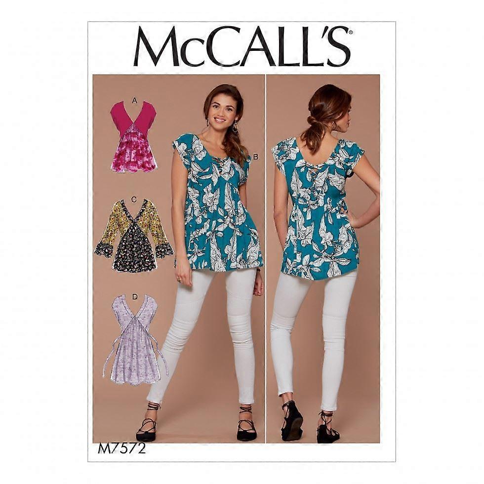 McCalls Sewing Pattern 7572 Women A5 (6-8-10-12-14)