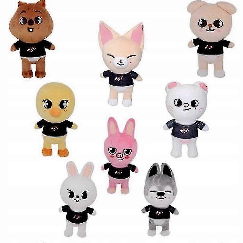 Stray Kids Peripheral Plush Dolls 8-Piece Set 20-25cm PP Cotton Filling Multi-Size
