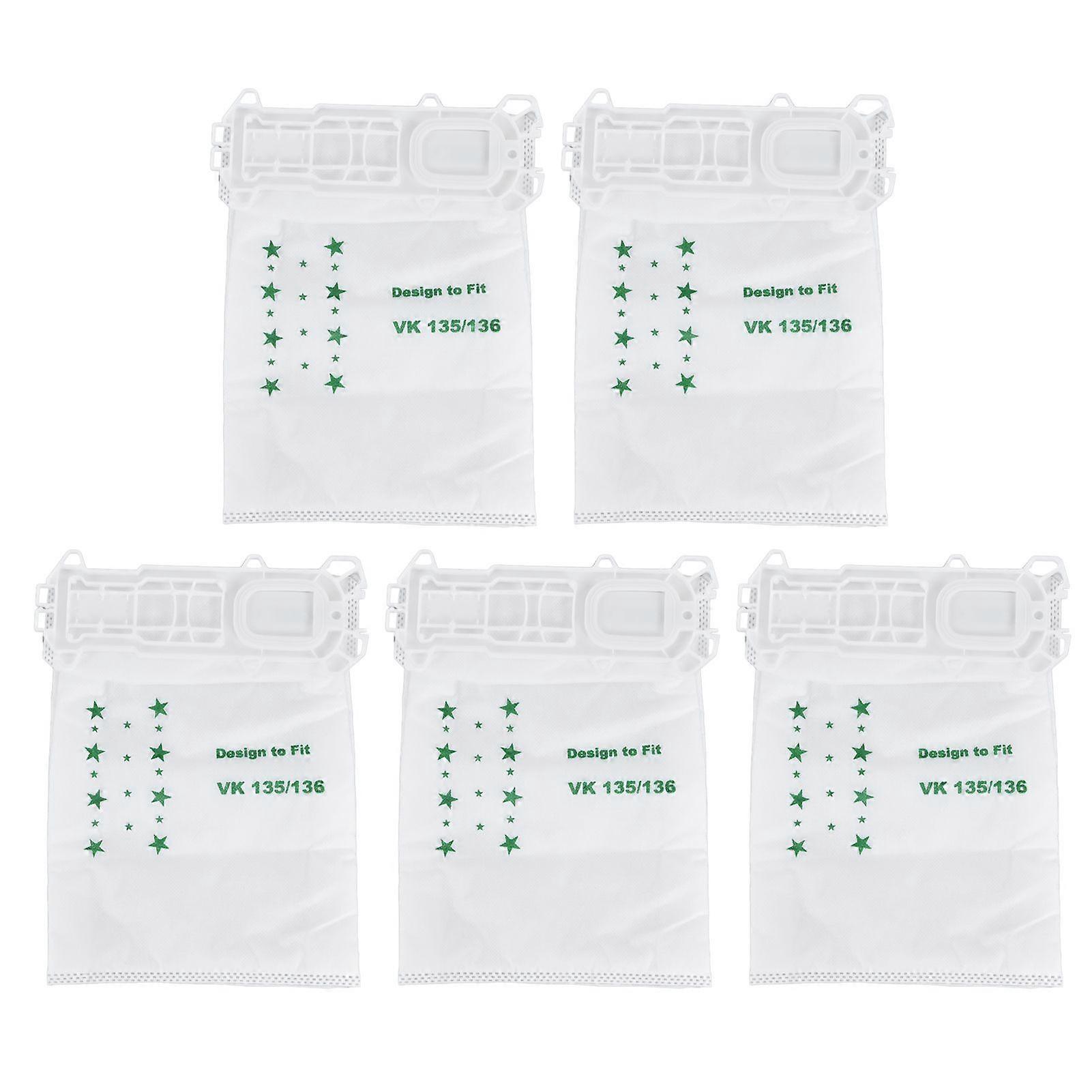5PCS Vacuum Cleaner Dust Bag Nonwoven Vacuum Cleaner Garbage Bag for VORWERK VK135 VK136