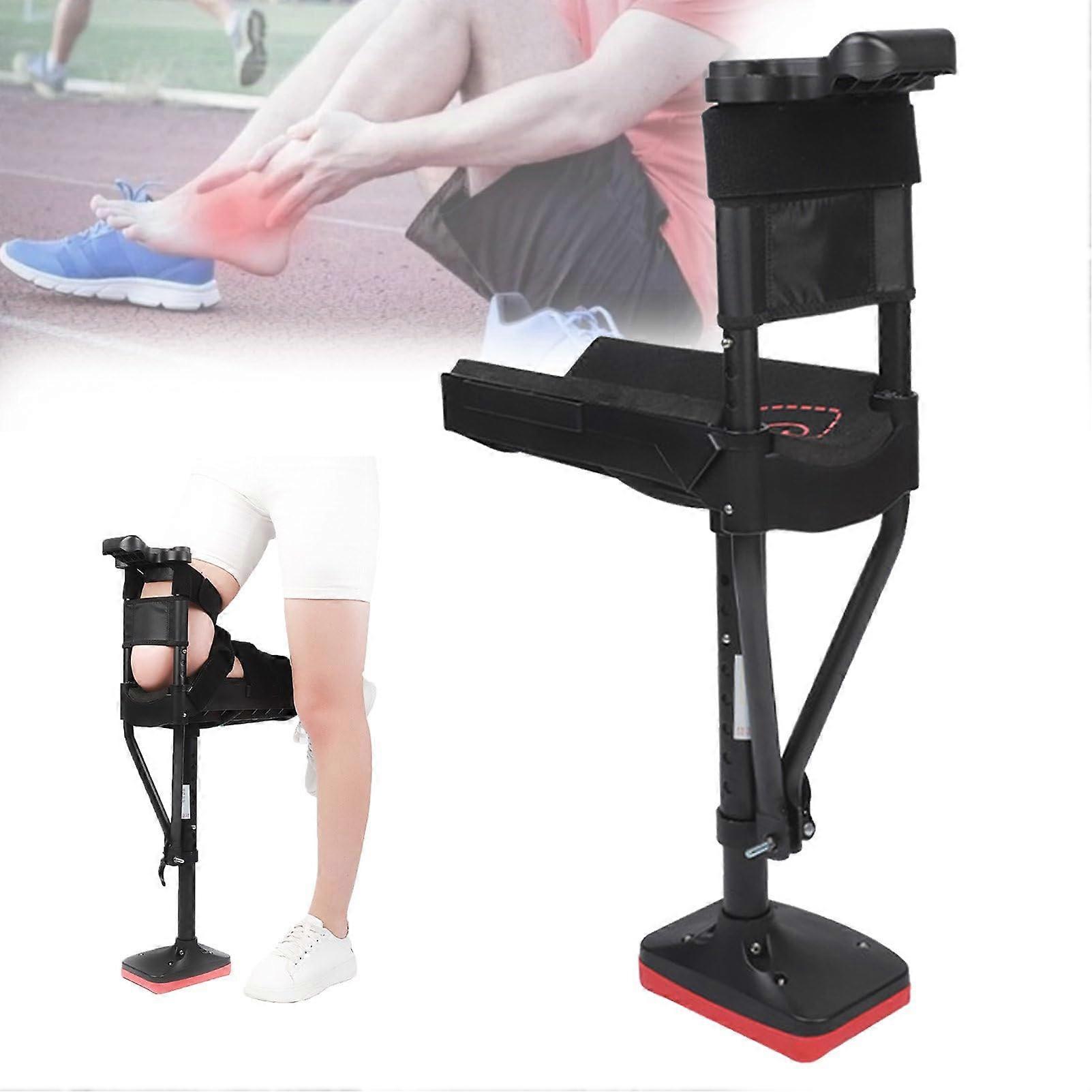 Hands Crutch SingleLeg Telescopic HeightAdjustable Aluminum Mobility Support for Sports Sprains